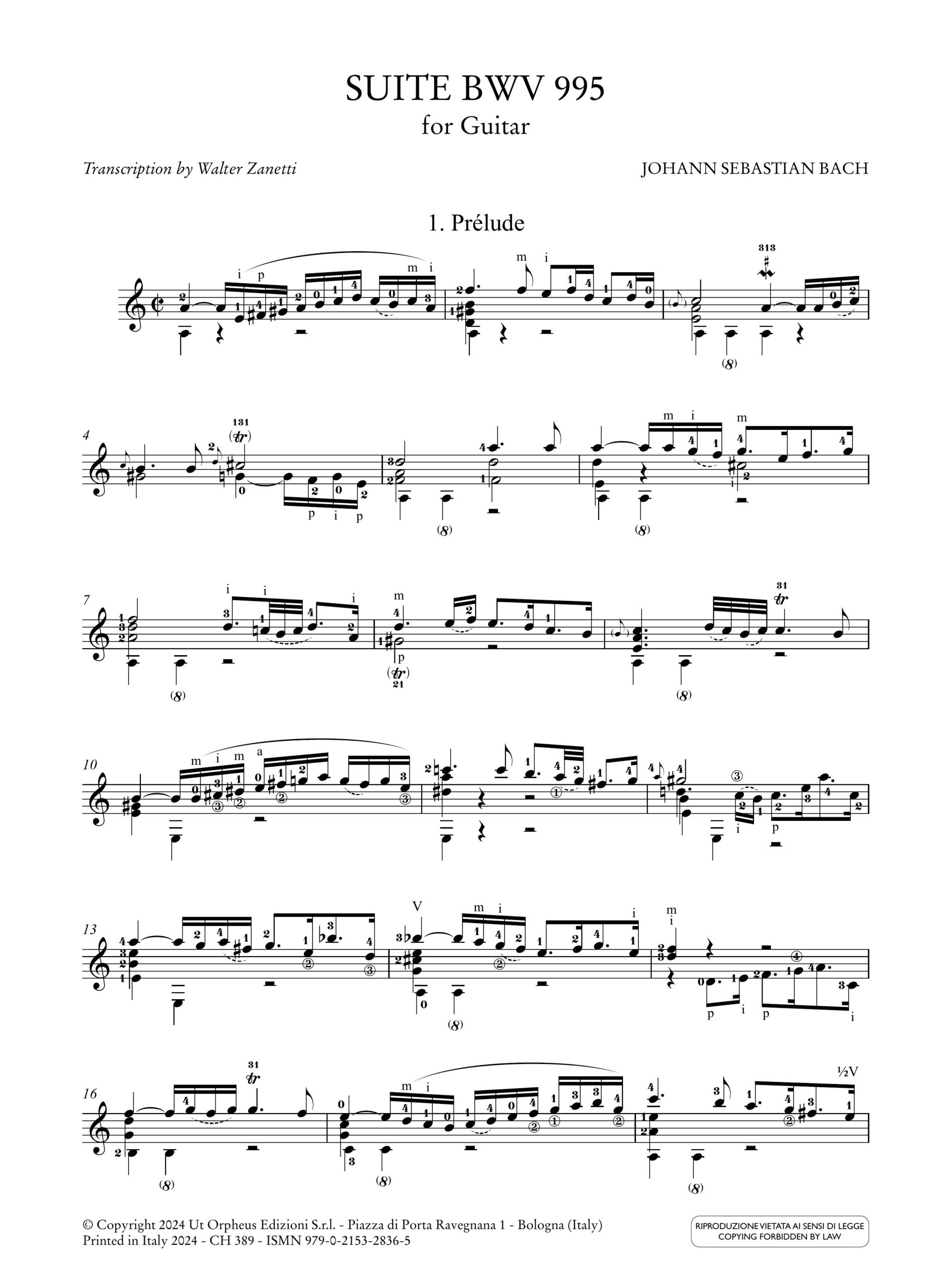 Bach, Johann Sebastian: Suite BWV 995 per Chitarra - Image 2