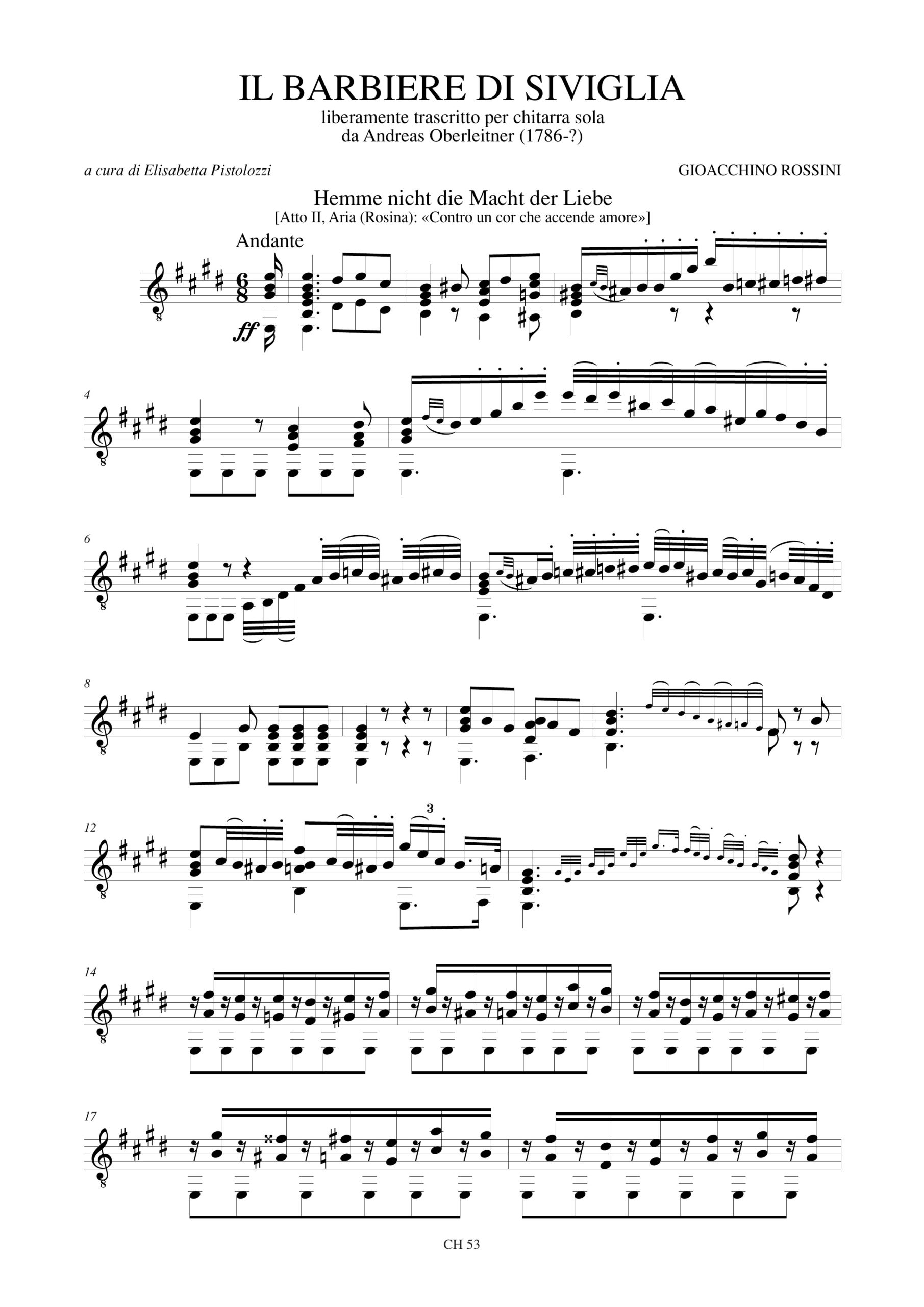 Rossini, Gioachino: Il Barbiere di Siviglia liberamente trascritto da Andreas Oberleitner (1786-?) per Chitarra - Image 2