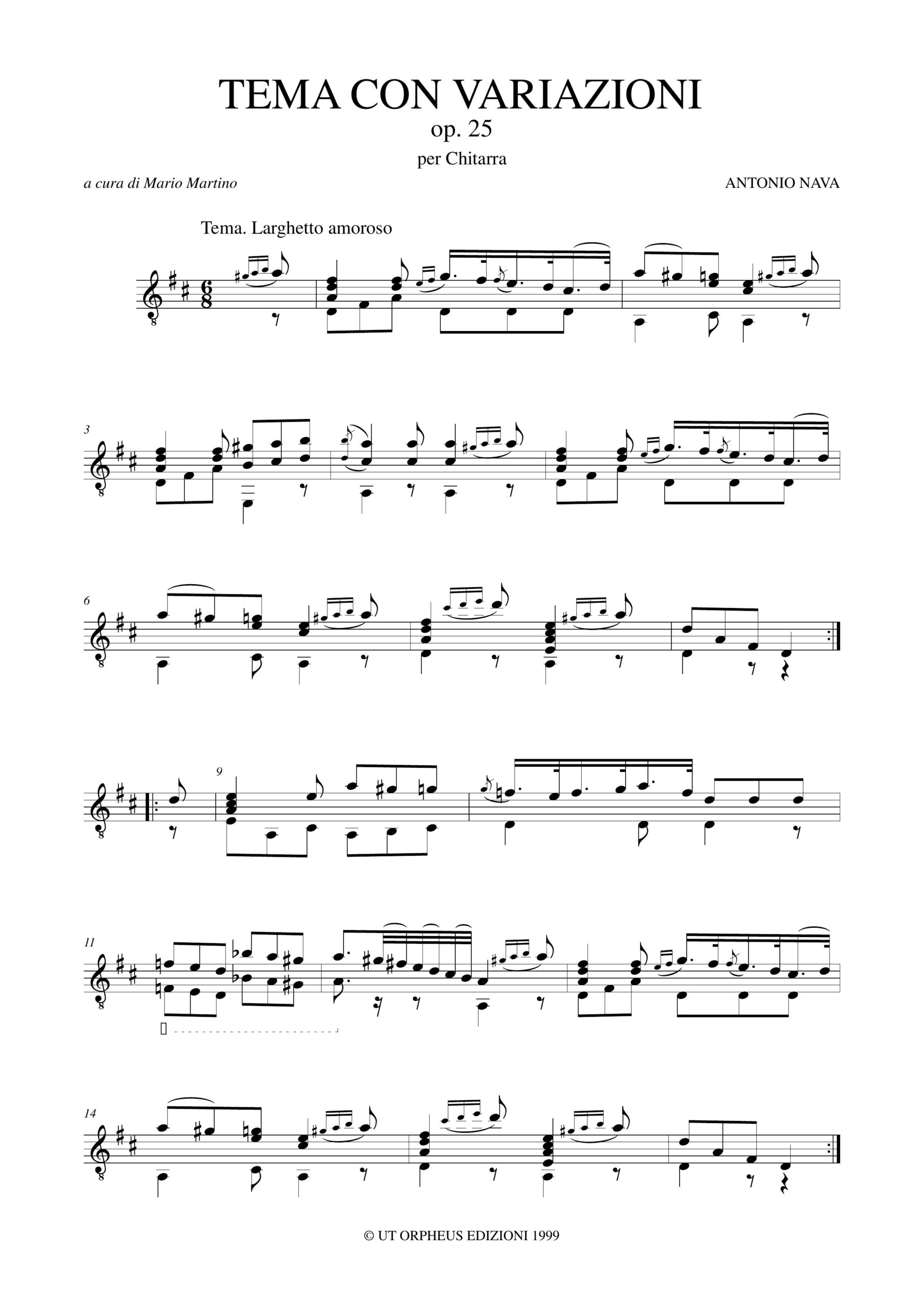 Nava, Antonio: Tema con Variazioni Op. 25 per Chitarra - Image 2