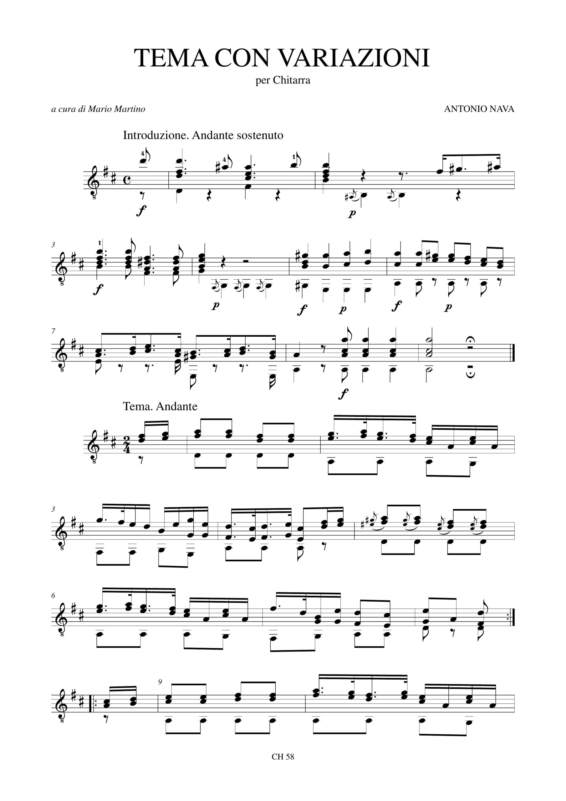 Nava, Antonio: Tema con Variazioni per Chitarra - Image 2