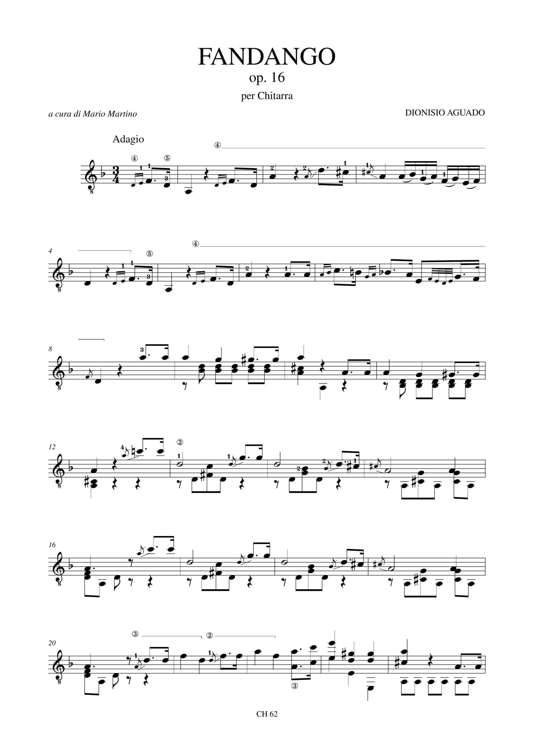 Aguado, Dionisio: Fandango Op. 16 per Chitarra - Image 2