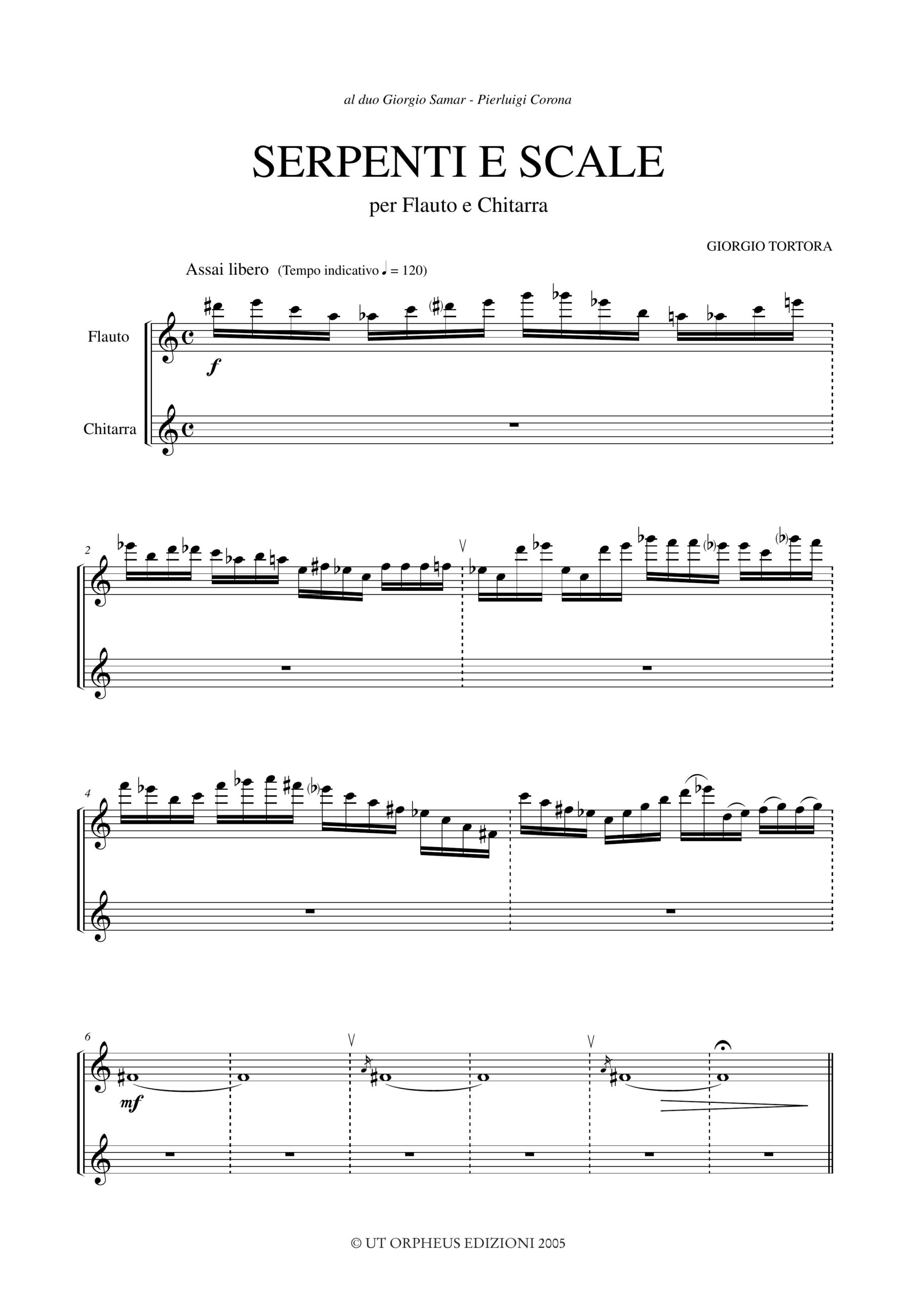Tortora, Giorgio: Serpenti e scale per Flauto e Chitarra (2004) - Image 2