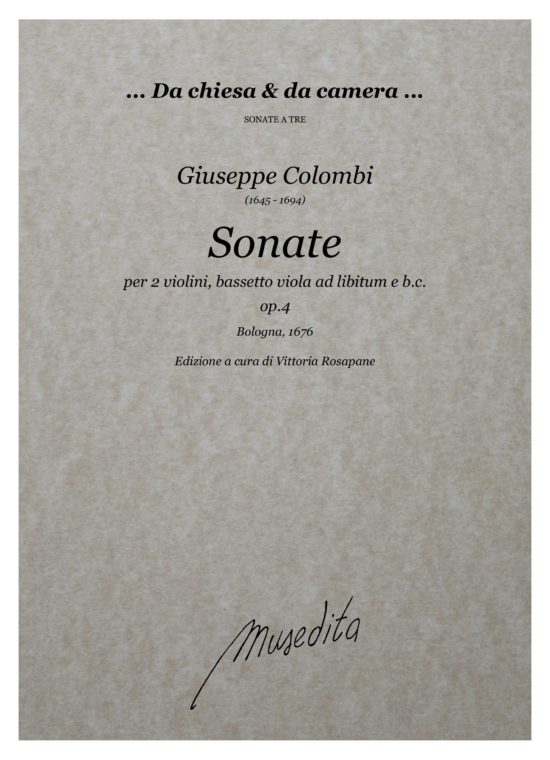 Giuseppe Colombi (1645 - 1694) - Sonate op.4 (Bologna, 1676)