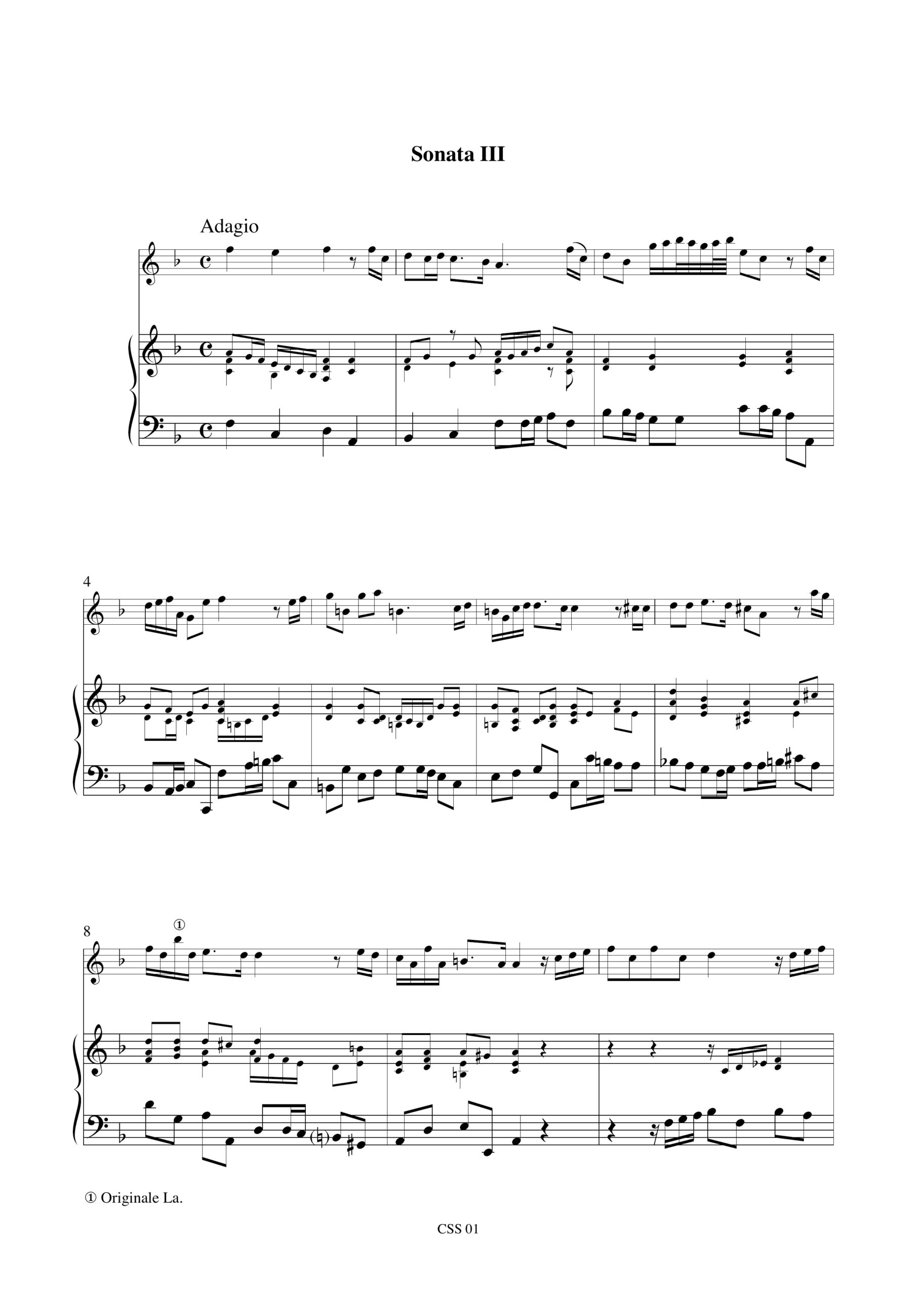 Valentini, Giuseppe: 3 Sonate da camera per Flauto Dolce Contralto e Basso Continuo - Image 4