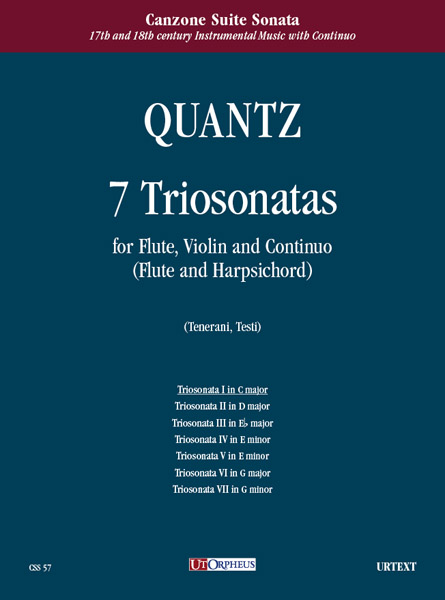 Quantz, Johann Joachim: 7 Triosonate per Flauto, Violino e Basso Continuo (Flauto e Clavicembalo) - Vol. 1: Triosonata I in Do maggiore