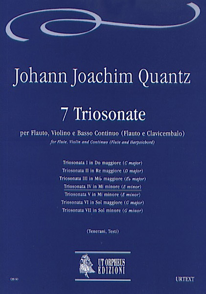 Quantz, Johann Joachim: 7 Triosonate per Flauto, Violino e Basso Continuo (Flauto e Clavicembalo) - Vol. 4: Triosonata IV in Mi minore