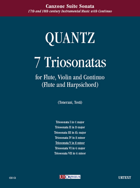 Quantz, Johann Joachim: 7 Triosonate per Flauto, Violino e Basso Continuo (Flauto e Clavicembalo) - Vol. 5: Triosonata V in Mi minore