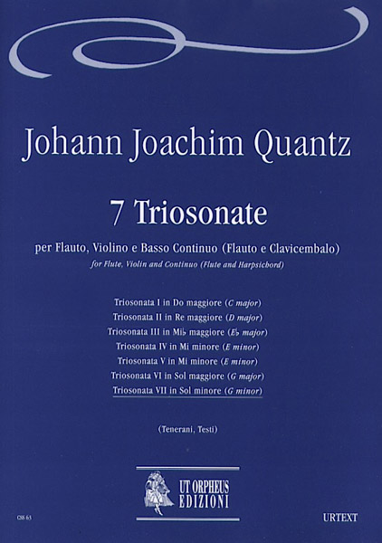 Quantz, Johann Joachim: 7 Triosonate per Flauto, Violino e Basso Continuo (Flauto e Clavicembalo) - Vol. 7: Triosonata VII in Sol minore