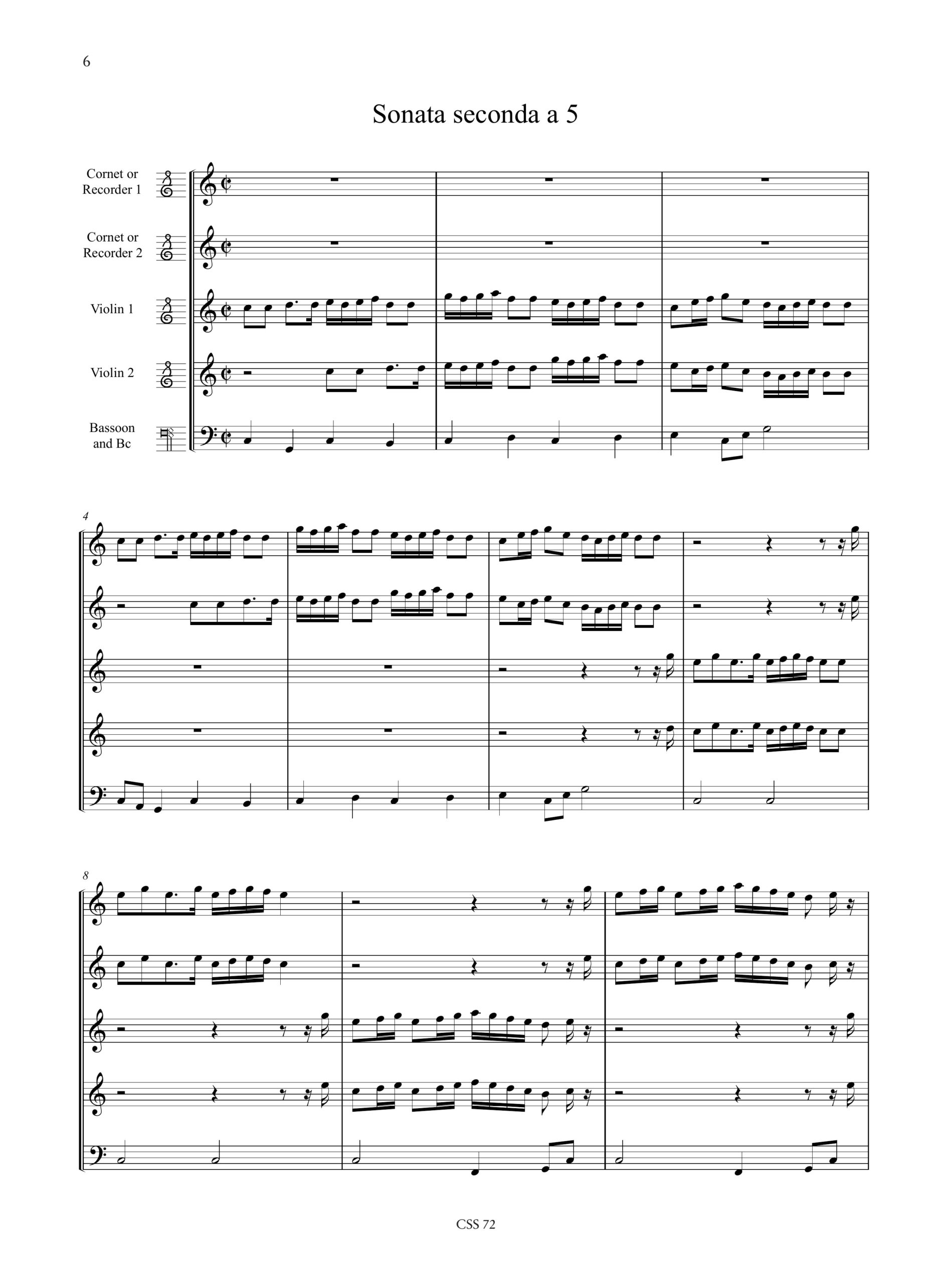 2 Sonate anonime dalla Collezione Düben della Biblioteca di Uppsala (Svezia) (seconda metà sec. XVII) - Image 3