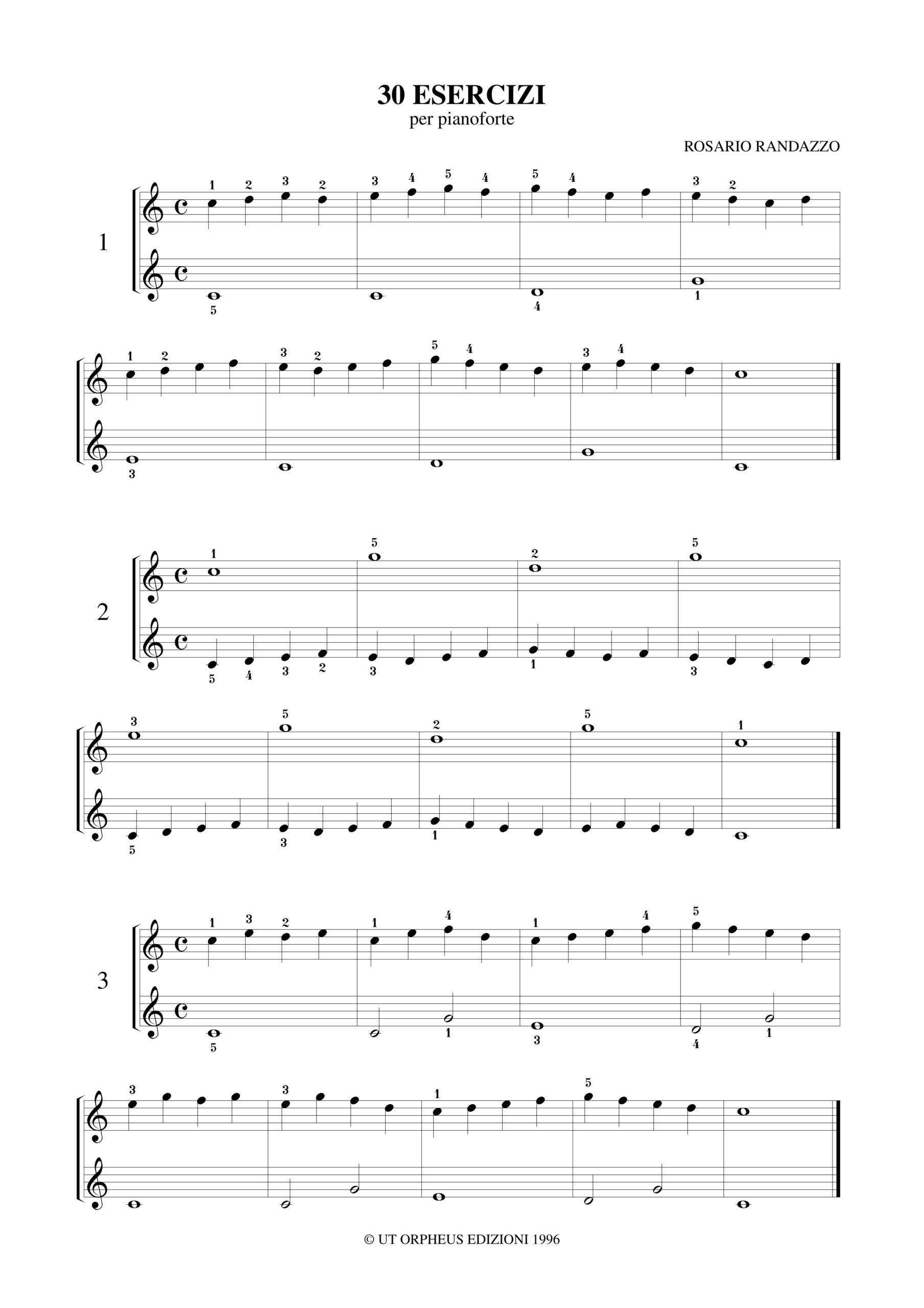 Randazzo, Rosario: 30 Esercizi per Pianoforte - Image 2
