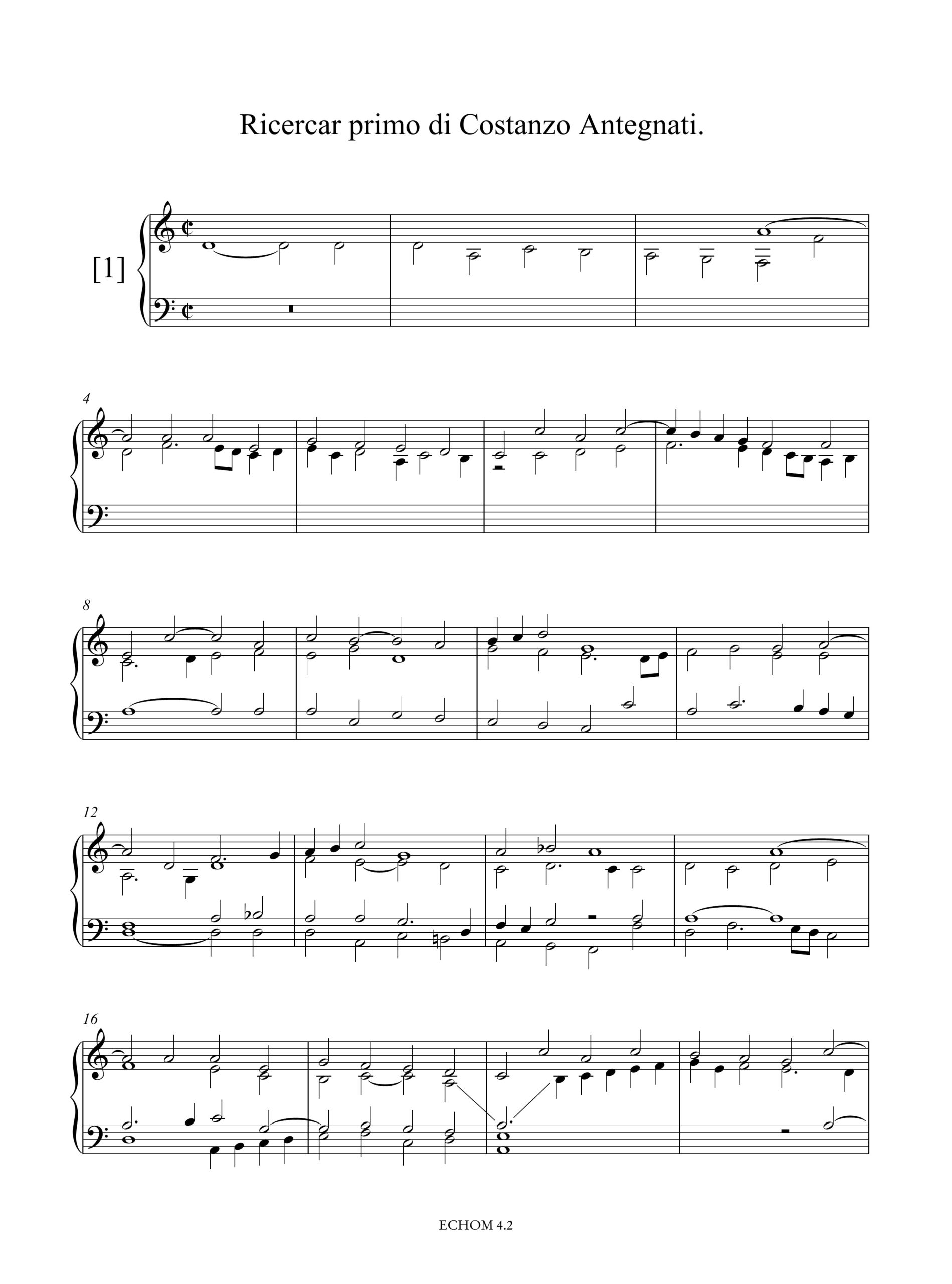 Antegnati, Costanzo: L’Antegnata (from the German Organ Tablature in the National Library of Turin - Giordano 6) - Image 2