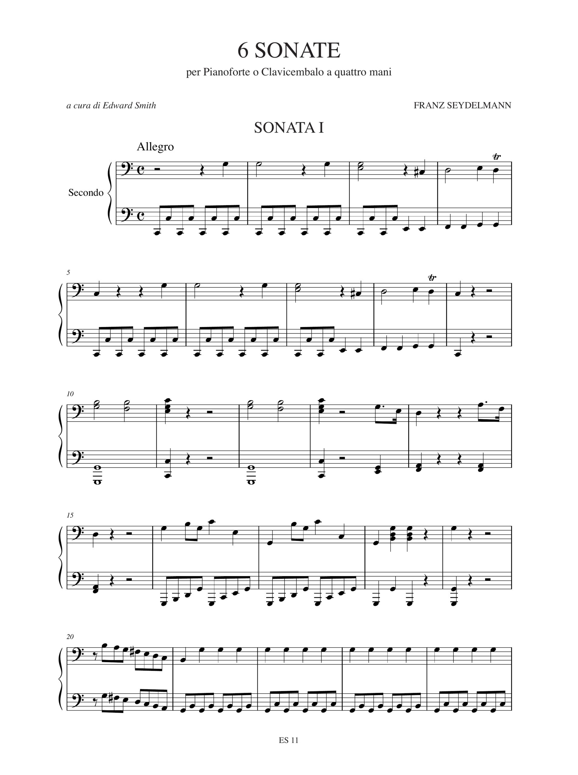 Seydelmann, Franz: 6 Sonate per Pianoforte o Clavicembalo a 4 mani - Image 2