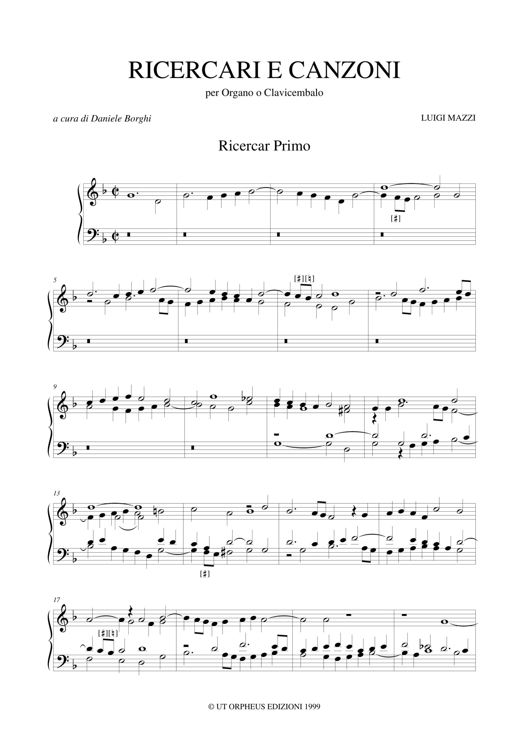 Mazzi, Luigi: Ricercari e Canzoni (Venezia 1596) per Organo - Image 2