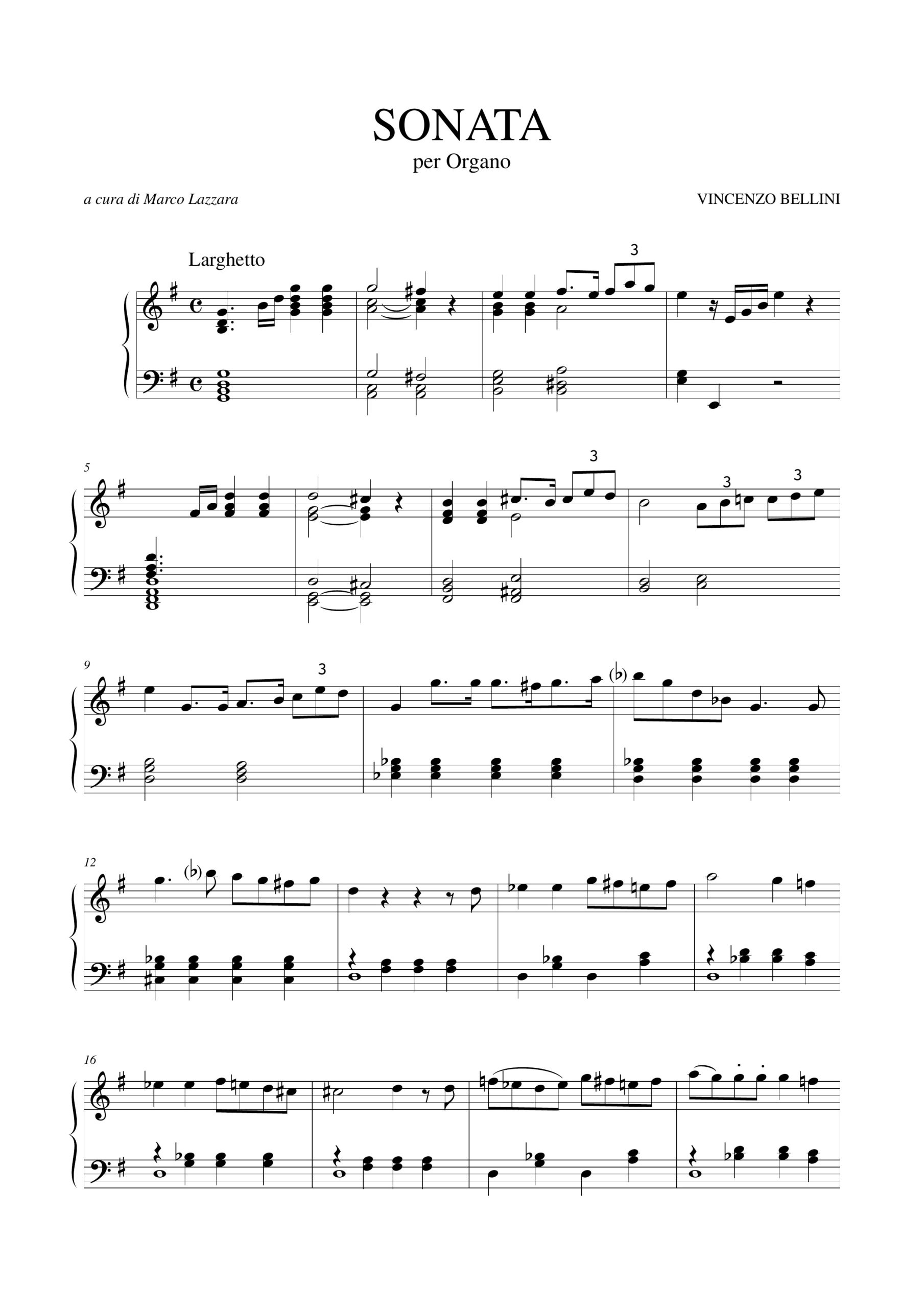 Bellini, Vincenzo: Sonata per Organo - Image 2