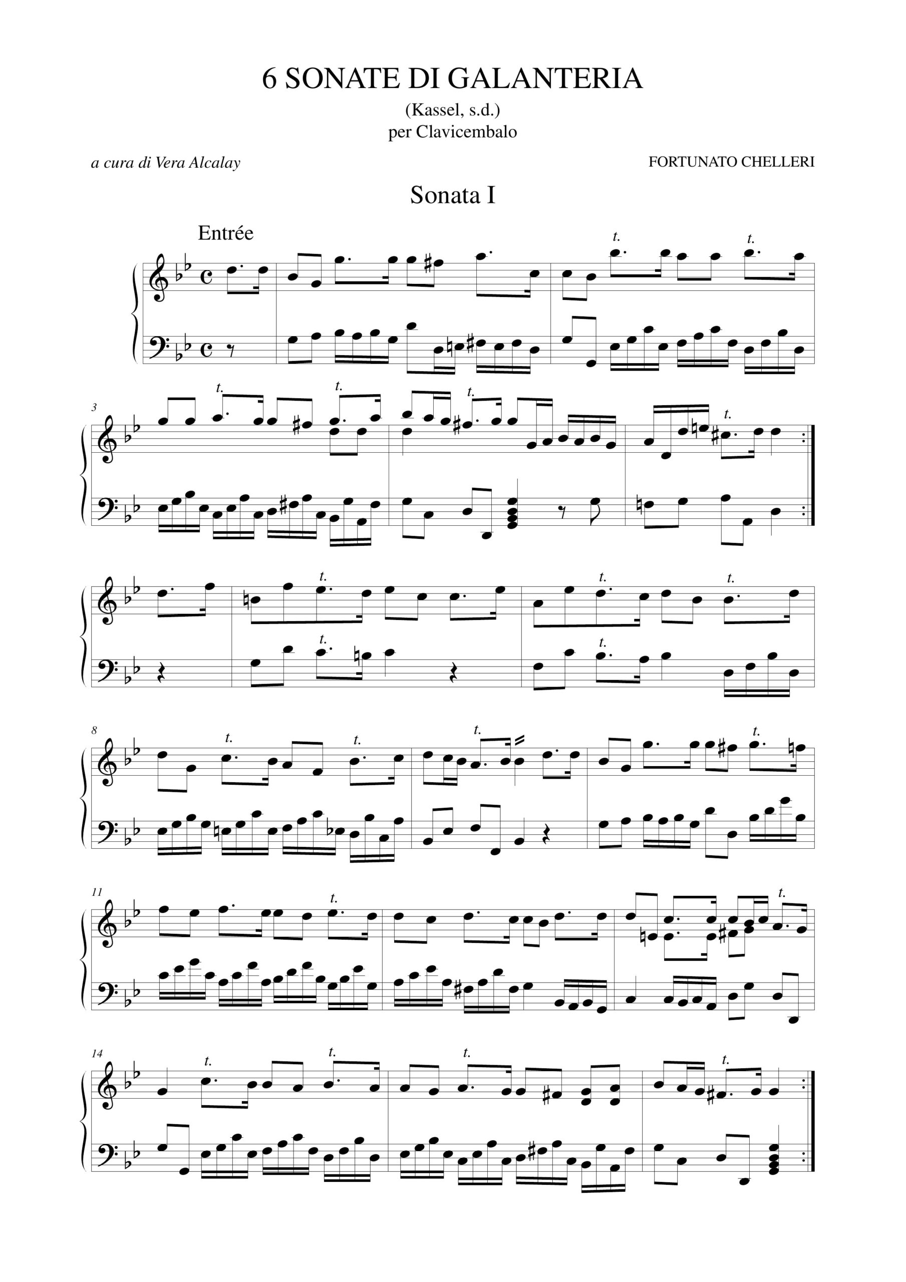 Chelleri, Fortunato: 6 Sonate di galanteria (Kassel s.d.) per Clavicembalo - Image 2