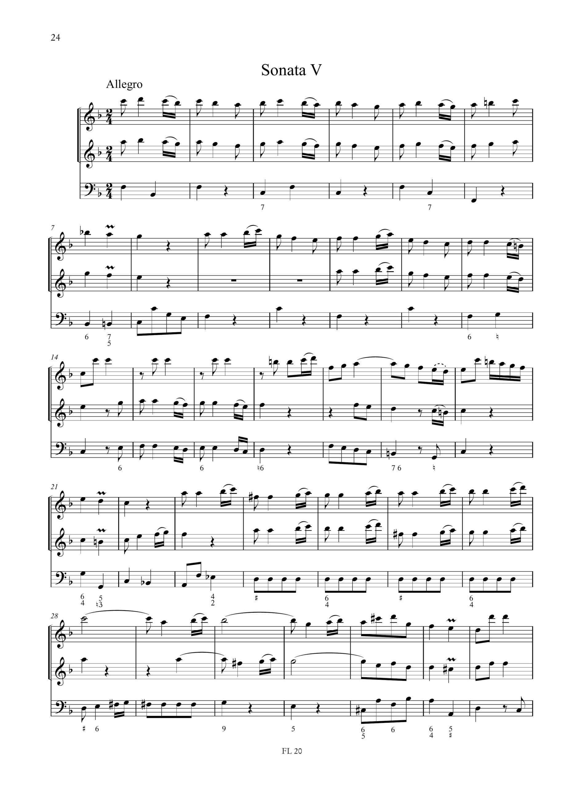 Sammartini, Giuseppe: 12 Triosonate (London 1727) per 2 Flauti Dolci Contralti (2 Violini) e Basso Continuo - Vol. 1: Sonate I-VI - Image 6