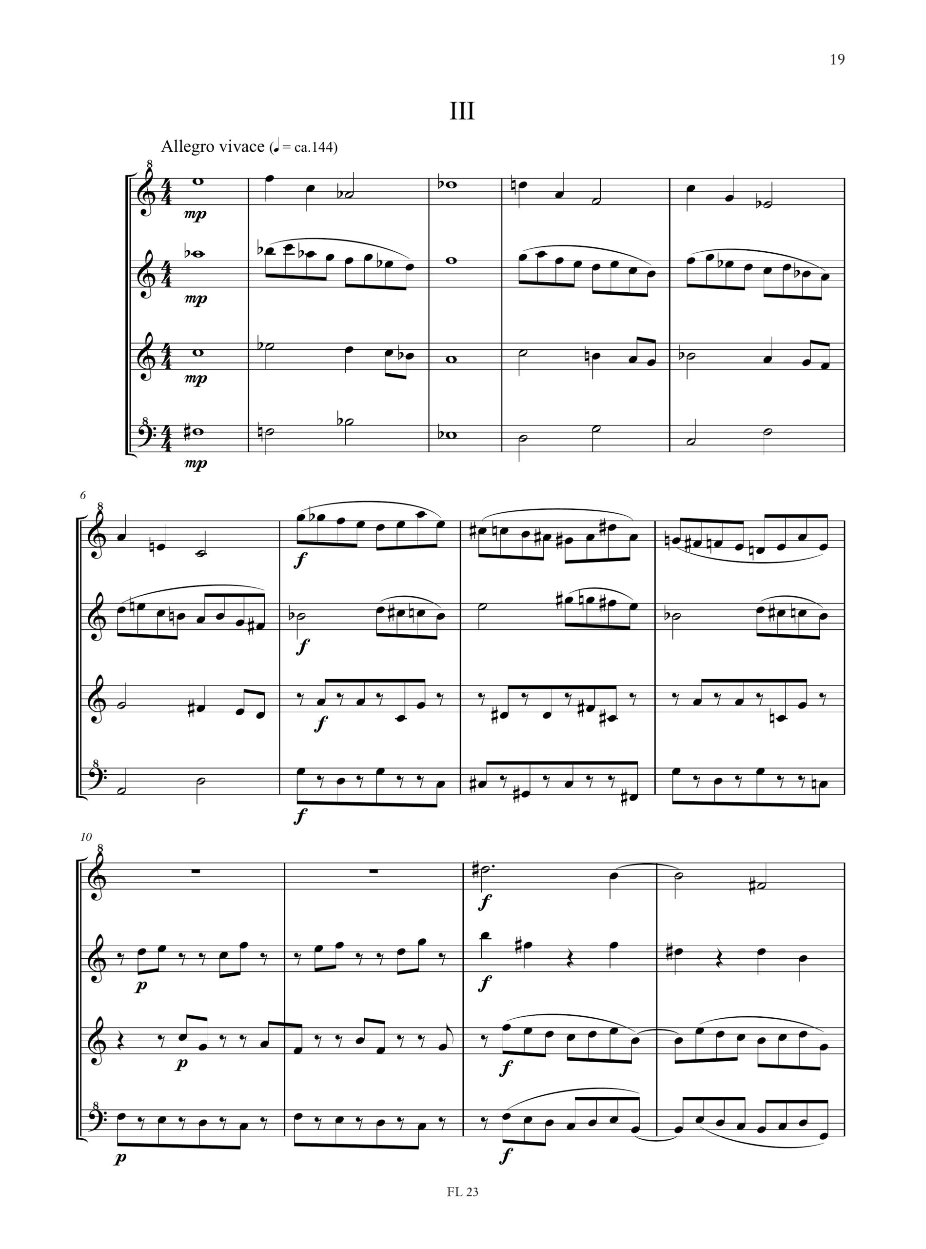 Ueno, Koji: Quartetto Pastorale per Quartetto di Flauti Dolci (SATB) (2009) - Image 4