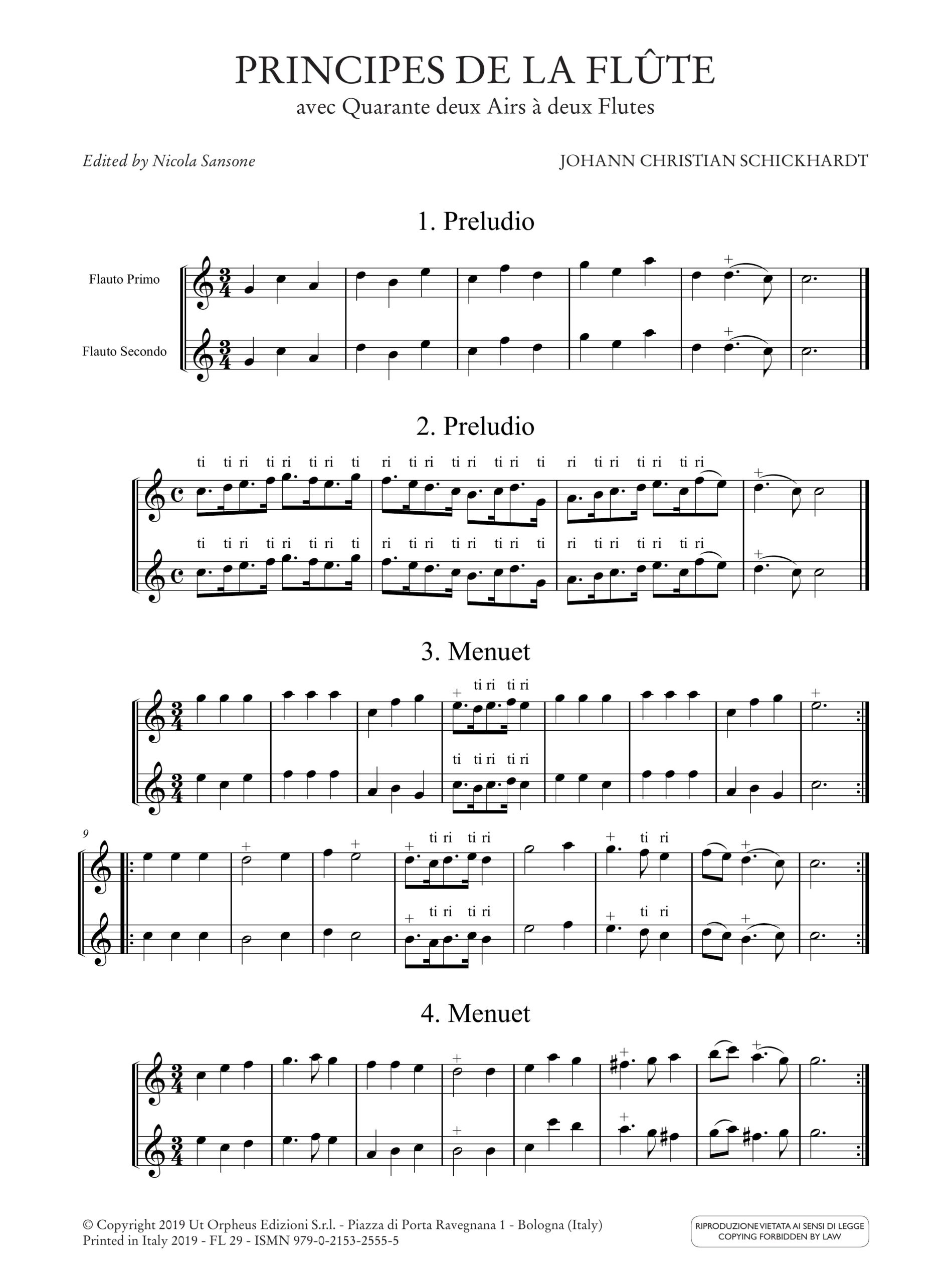 Schickhardt, Johann Christian: Principes de la Flûte avec Quarante deux Airs à deux Flutes - Image 2