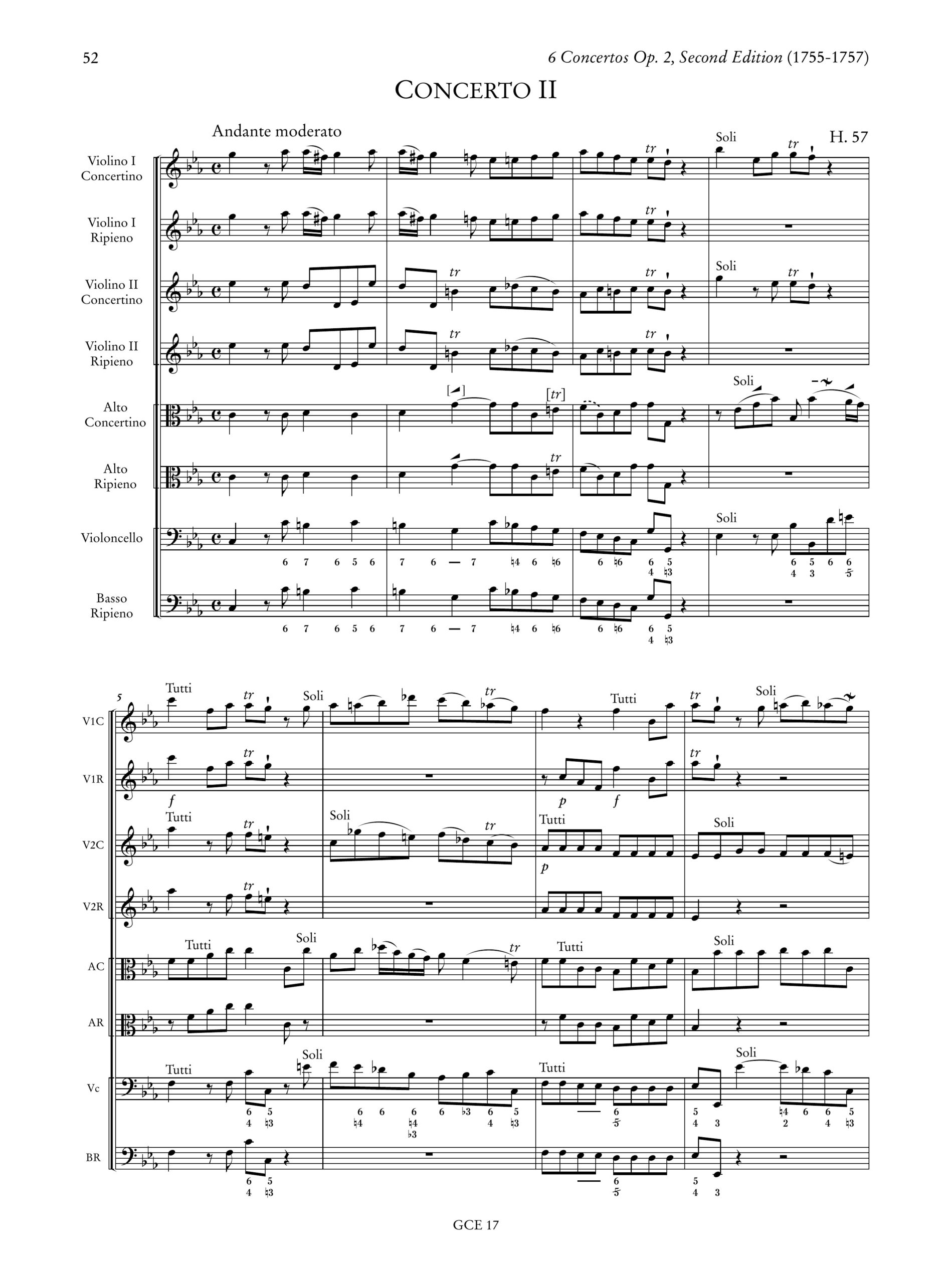 Geminiani, Francesco: 6 Concertos Op. 2 (Second edition, 1755-1757) (H. 56-60) - Image 3