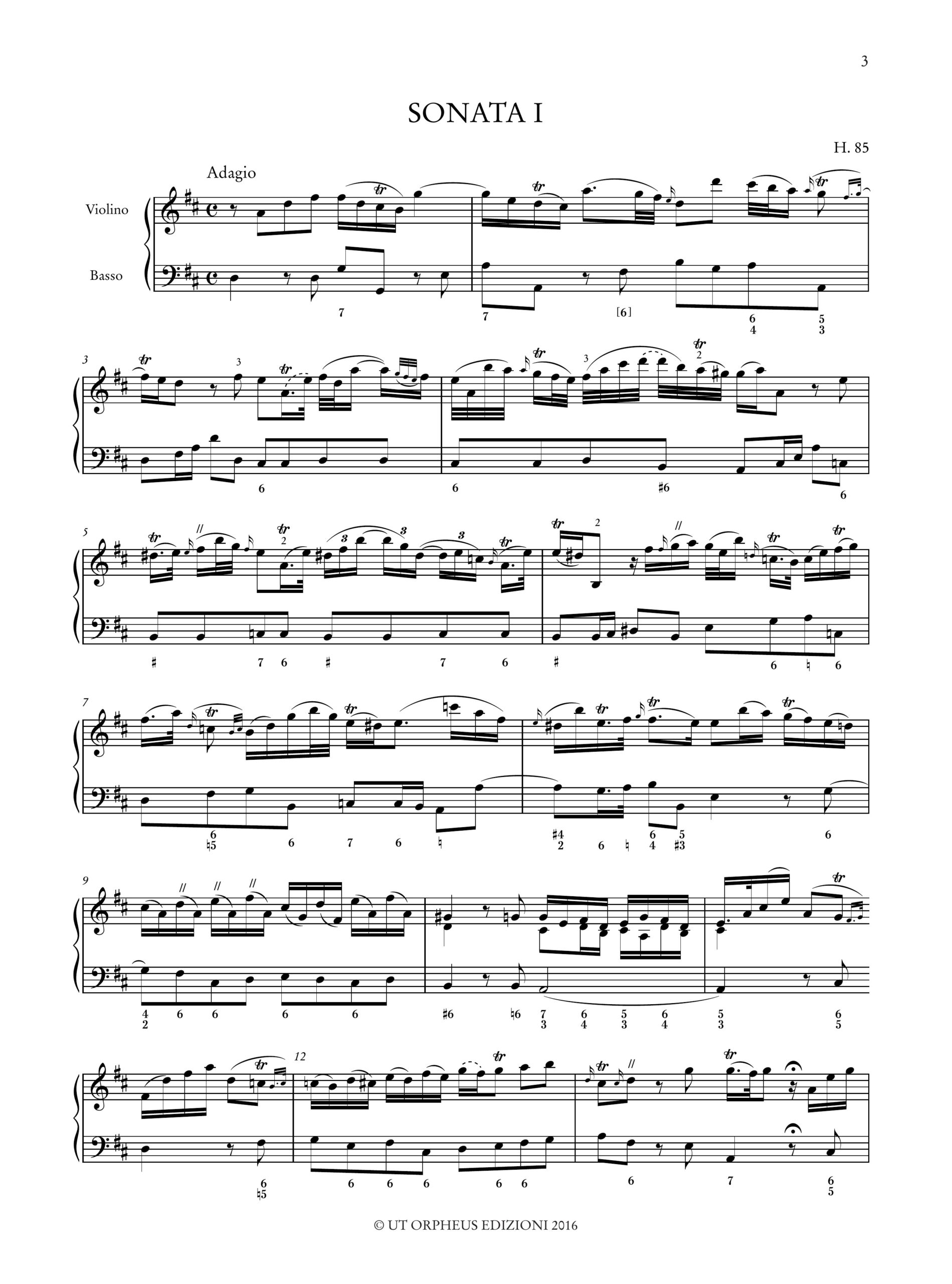 Geminiani, Francesco: 12 Sonatas for Violin and Figured Bass Op. 4 (1739) (H. 85-96) - Image 2