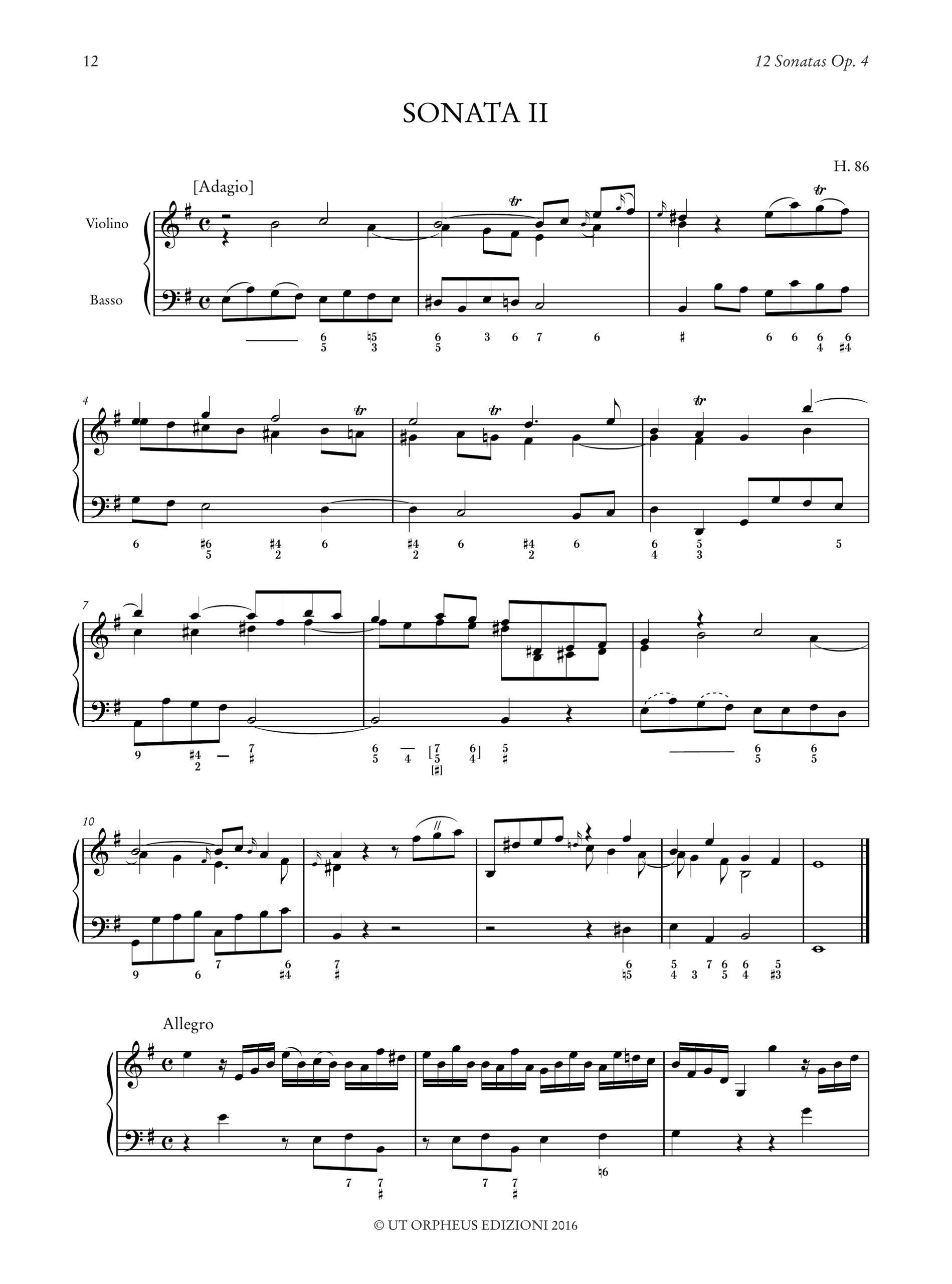 Geminiani, Francesco: 12 Sonatas for Violin and Figured Bass Op. 4 (1739) (H. 85-96) - Image 3