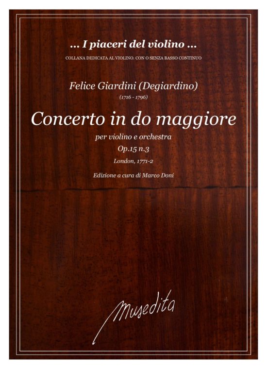 Felice Giardini (Degiardino)(1716 - 1796) - Concerto in do maggiore op.15 n.3 per violino e orchestra (2 oboes, 2 horns and strings)