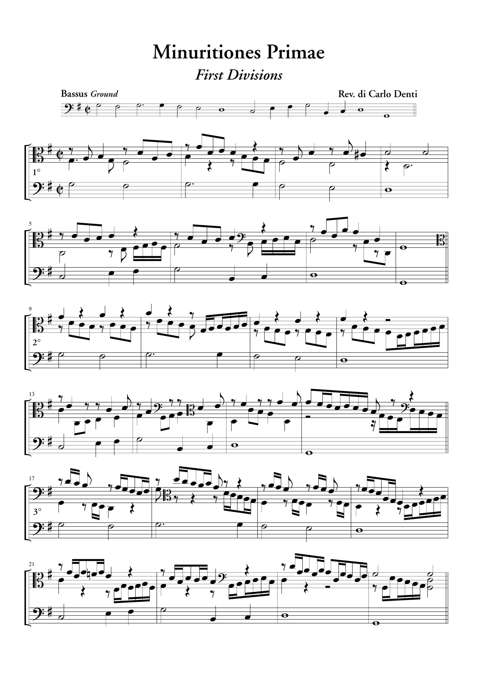 Simpson, Christopher: 8 Minuritiones da “The Division Viol” per Viola da Gamba e Basso Continuo - Image 3