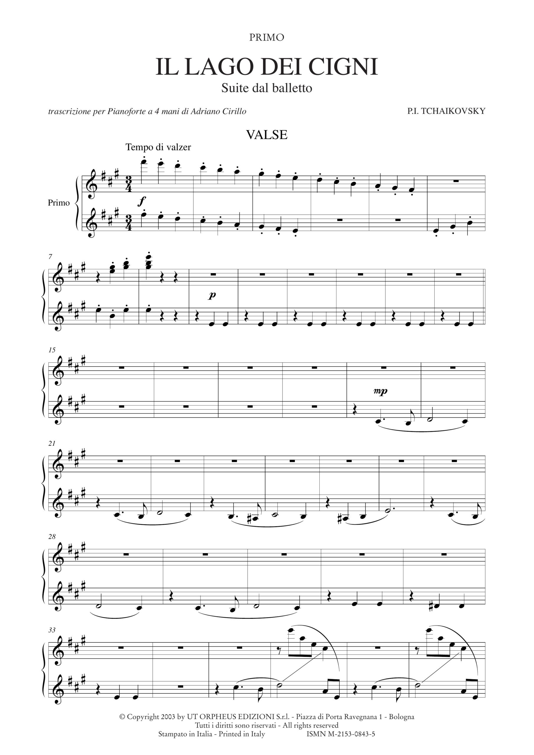 Tchaikovsky, Pyotr Il’yich: Il lago dei cigni. Suite dal balletto per Pianoforte a 4 mani - Image 3