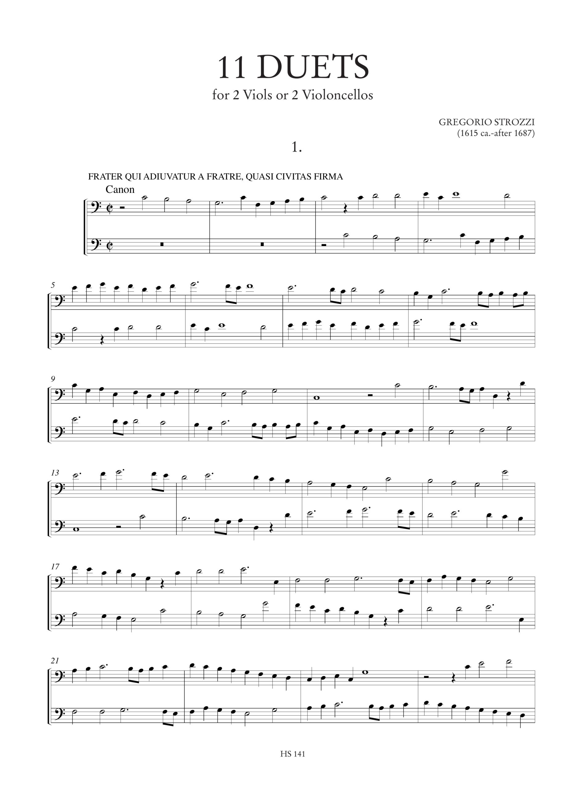 Strozzi, Gregorio: 11 Duetti per 2 Viole da Gamba o 2 Violoncelli - Image 2