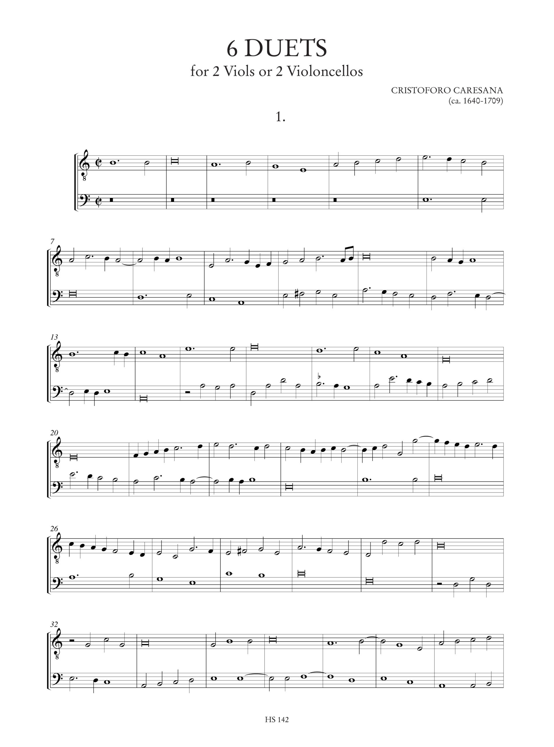 Caresana, Cristoforo: 6 Duetti per 2 Viole da Gamba o 2 Violoncelli - Image 2