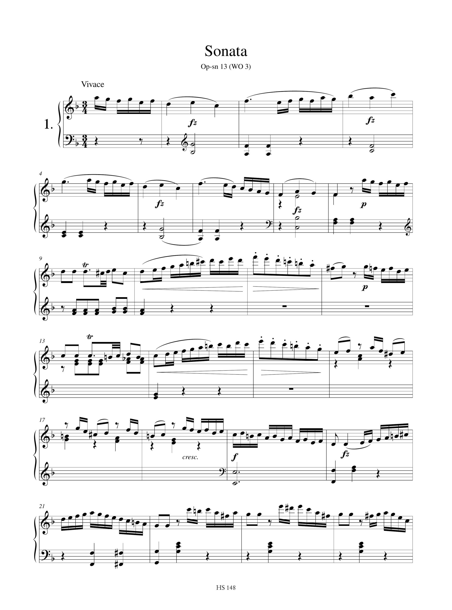 Clementi, Muzio: 3 Sonate senza numero d’opera Op-sn 13-15 (WO 3, 14, 13) per Pianoforte o Clavicembalo - Image 2