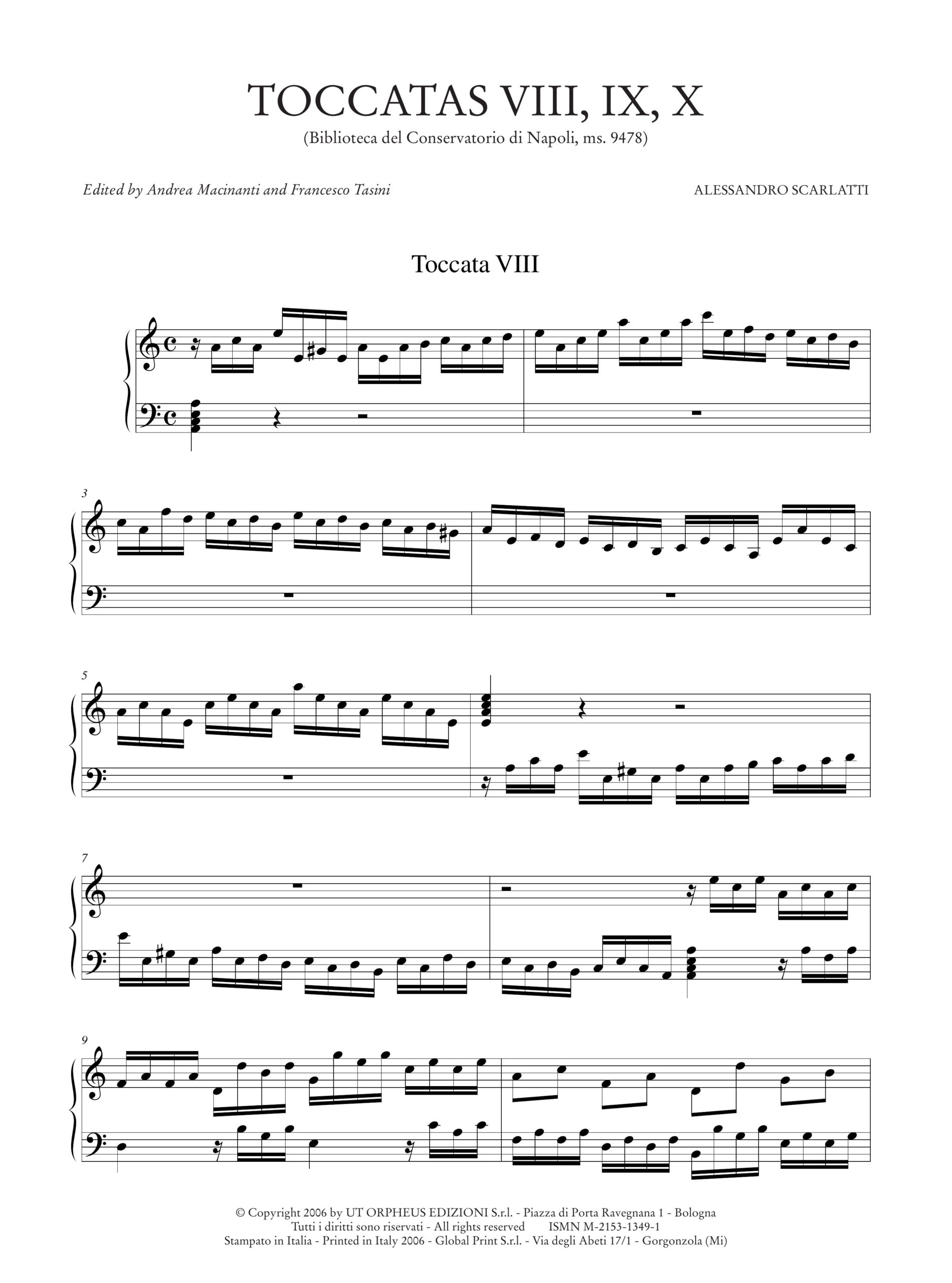 Scarlatti, Alessandro: Toccata VIII, IX, X (Biblioteca del Conservatorio di Napoli ms. 9478) per Organo o Clavicembalo - Image 2