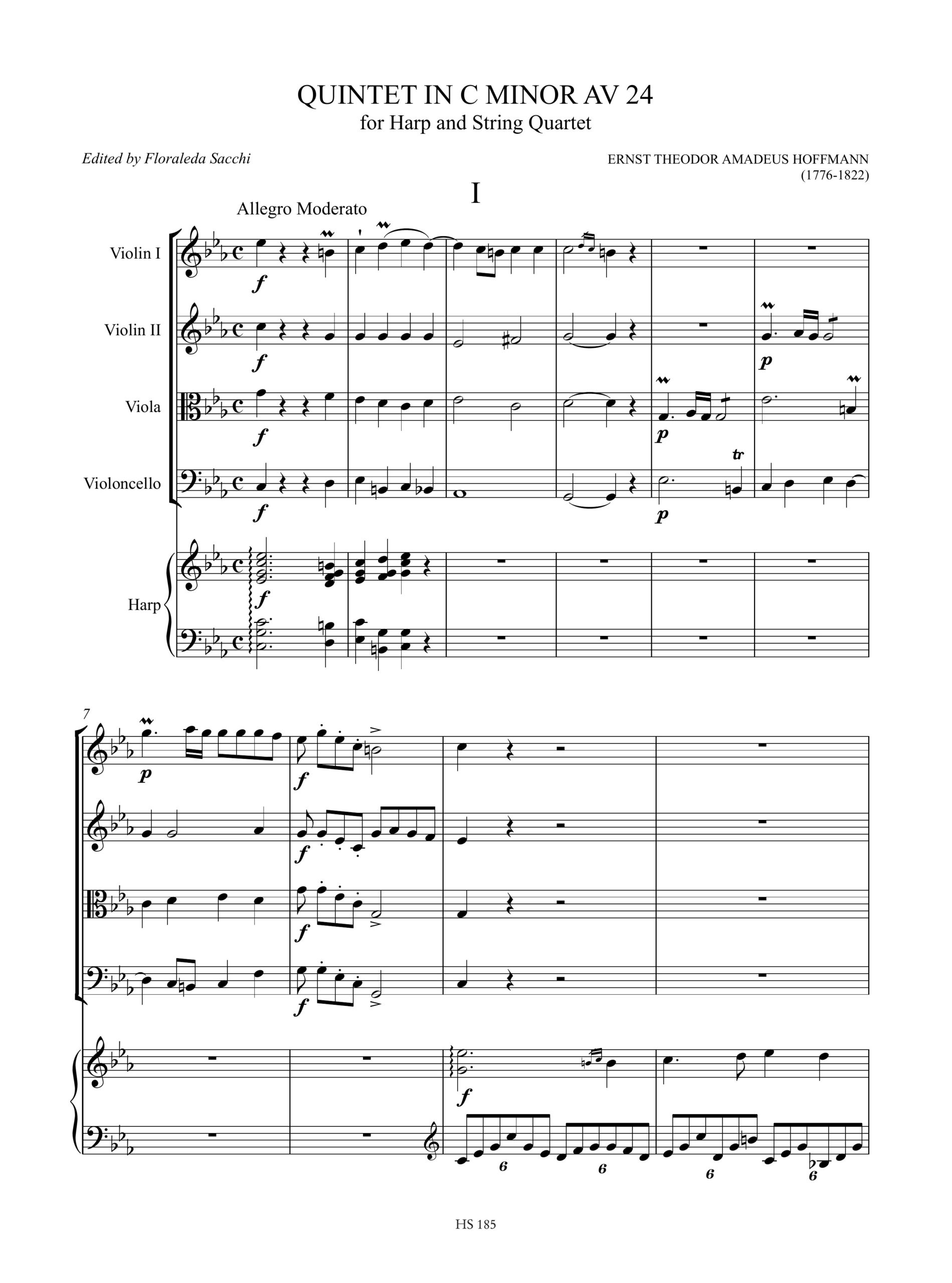 Hoffmann, Ernst Theodor Amadeus: Quintetto in Do minore AV 24 per Arpa e Quartetto d’Archi - Image 2