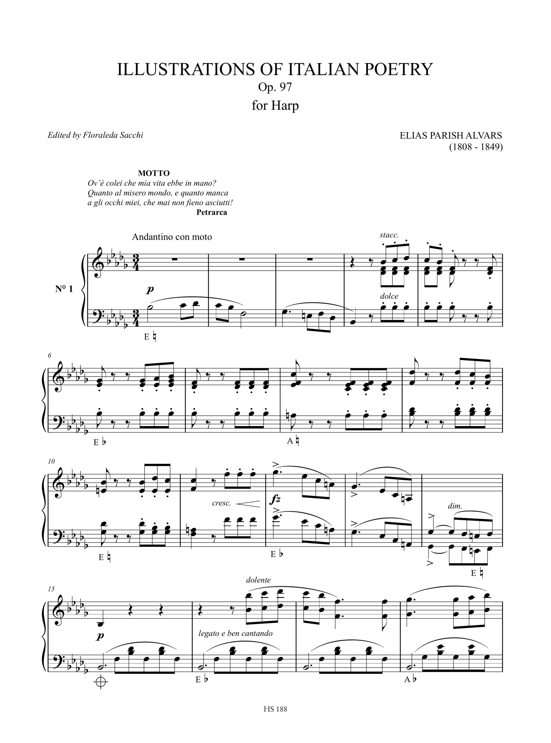 Parish Alvars, Elias: Illustrazioni della Poesia italiana Op. 97 per Arpa - Image 2