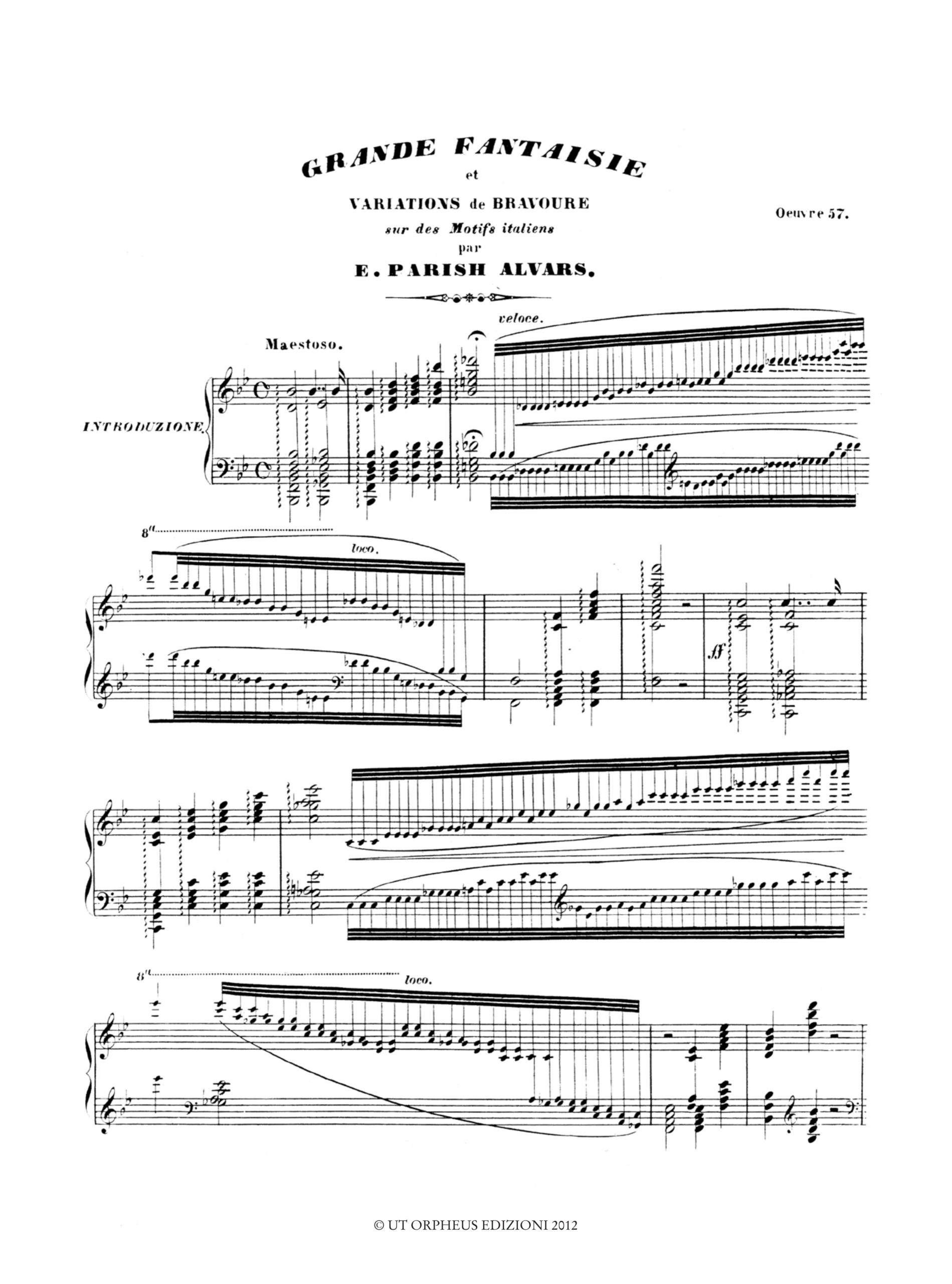 Parish Alvars, Elias: Grande Fantaisie et Variations de bravoure sur des Motifs Italiens Op. 57 per Arpa - Image 2