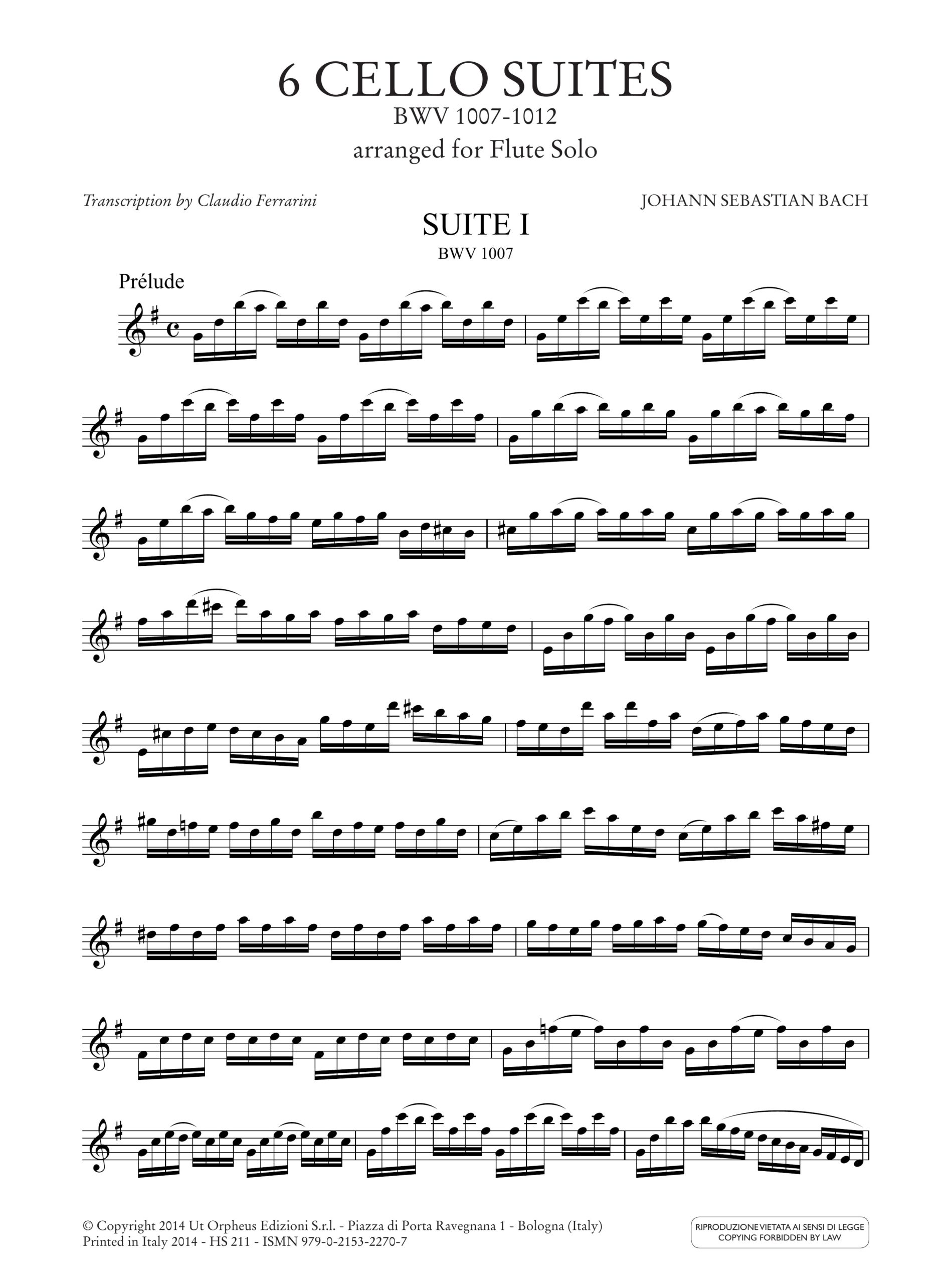 Bach, Johann Sebastian: 6 Suites per Violoncello BWV 1007-1012 trascritte per Flauto solo - Image 2