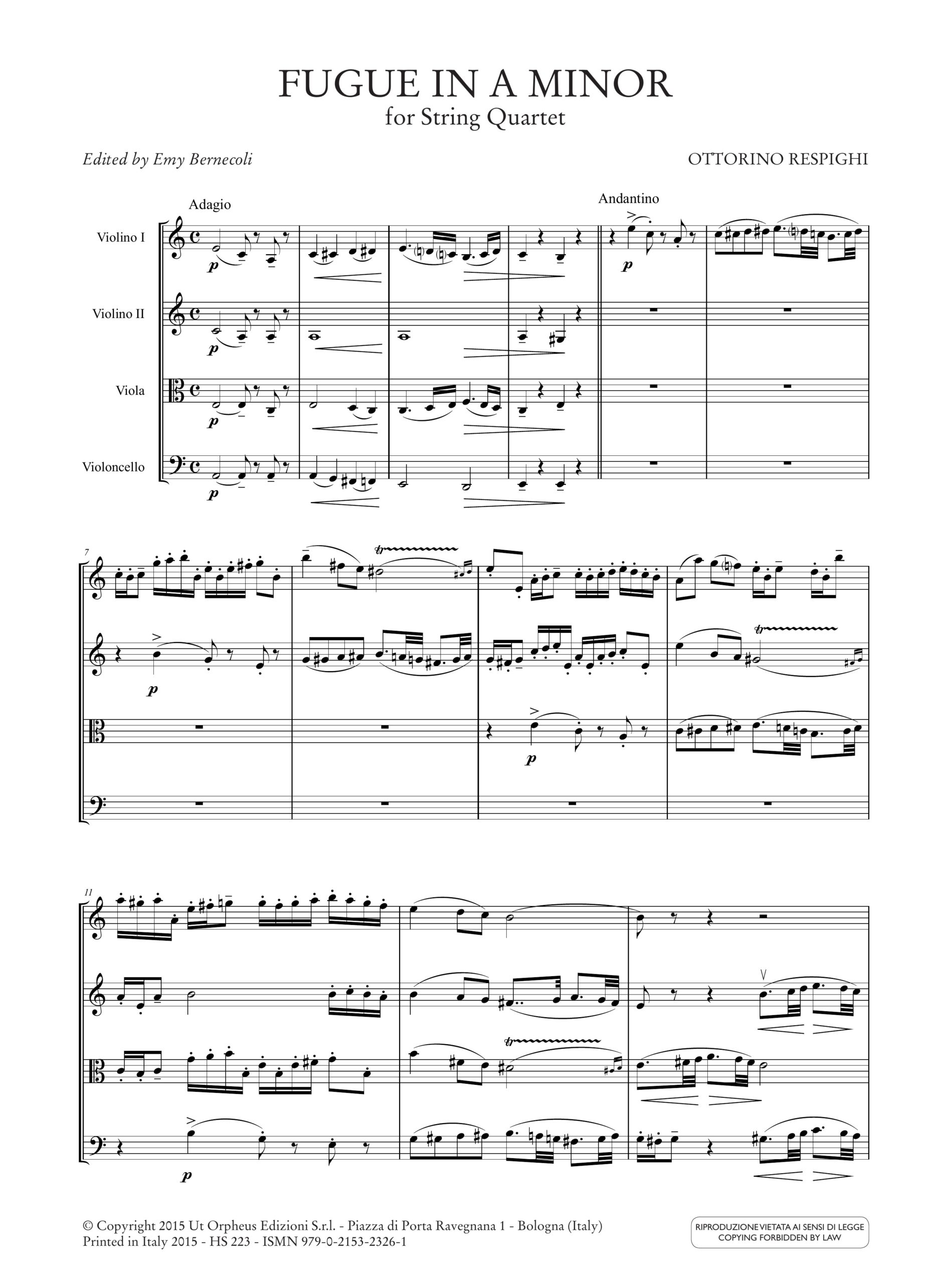 Respighi, Ottorino: Fuga in La minore per Quartetto d’Archi - Image 2