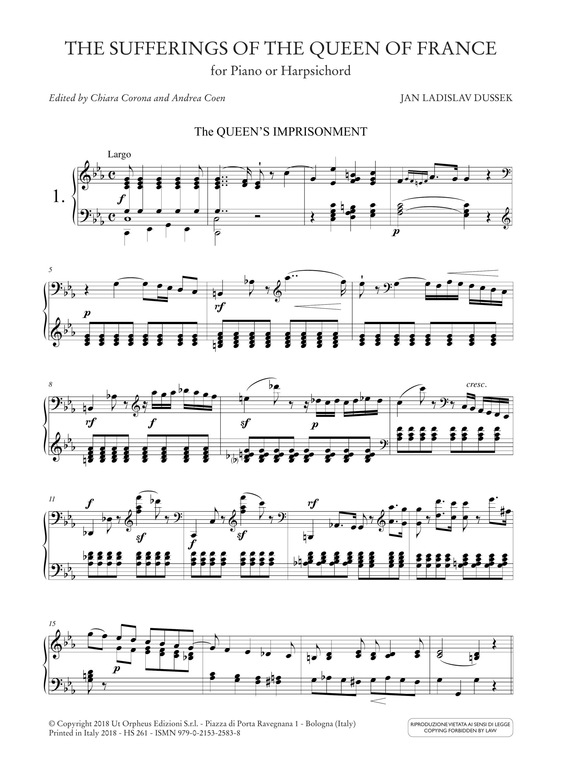 Dussek, Jan Ladislav: The Sufferings of the Queen of France per Pianoforte o Clavicembalo - Image 2