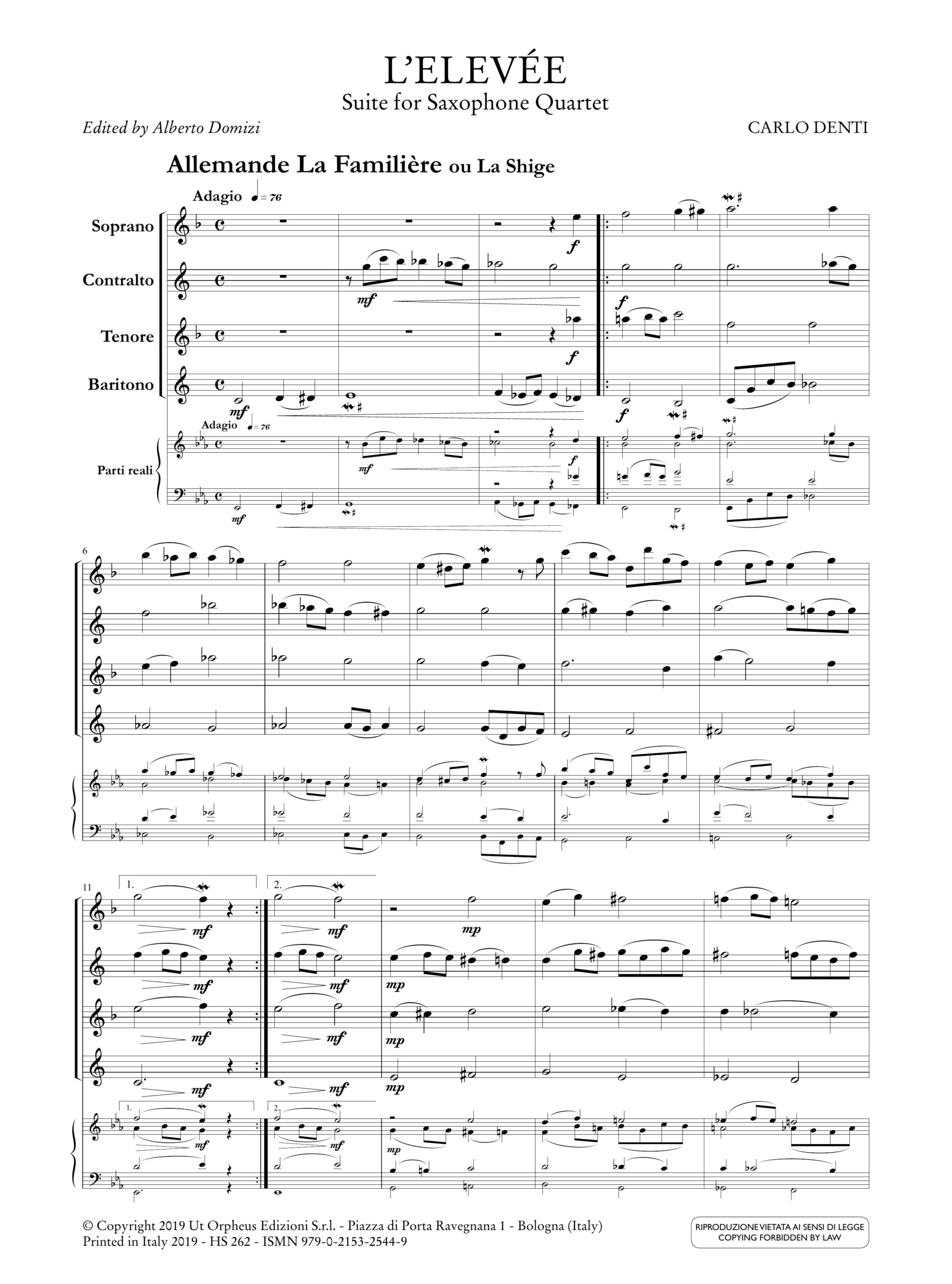 Denti, Carlo: L’Elevée. Suite per Quartetto di Sassofoni - Image 2