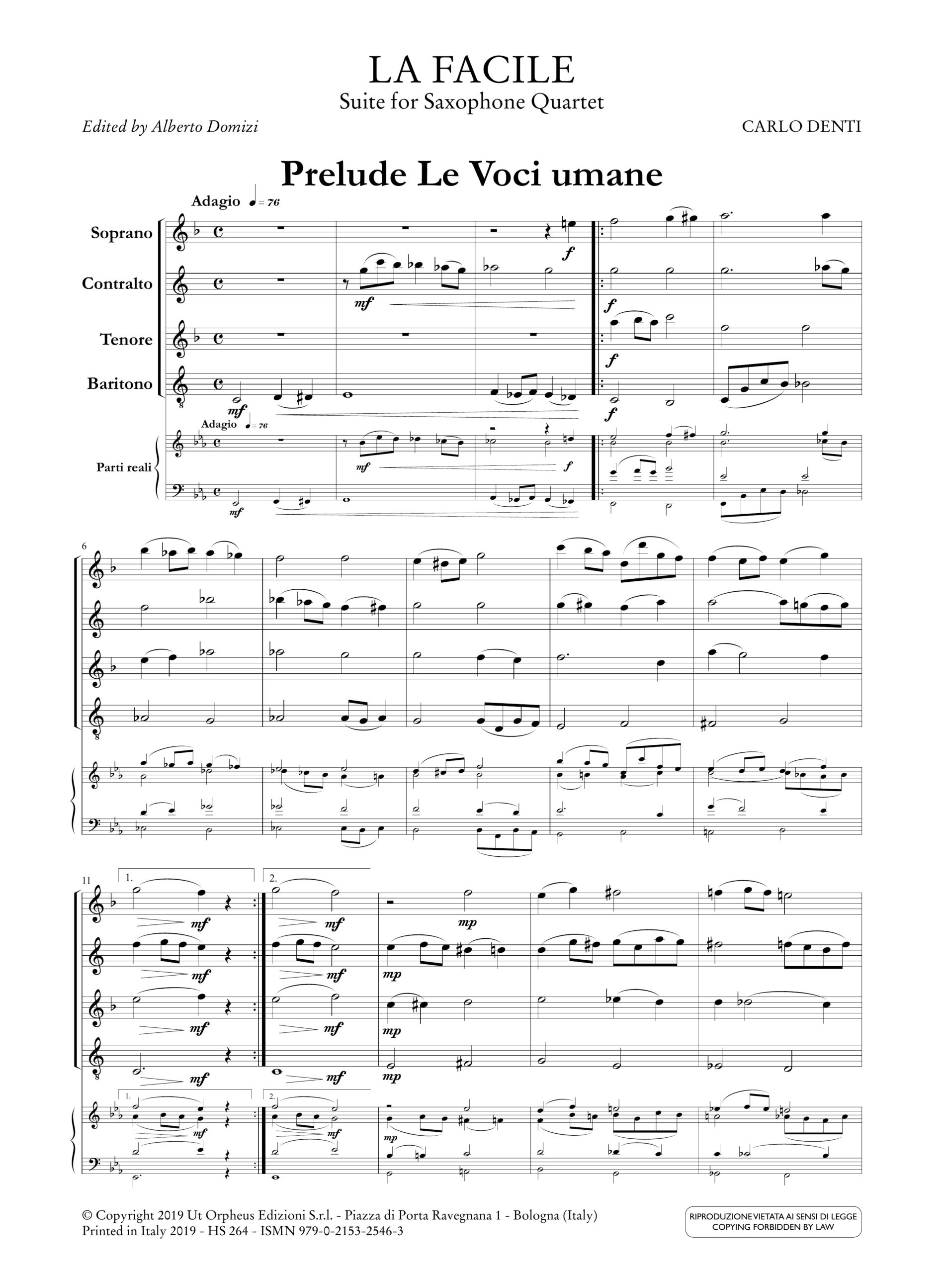 Denti, Carlo: La Facile. Suite per Quartetto di Sassofoni - Image 2