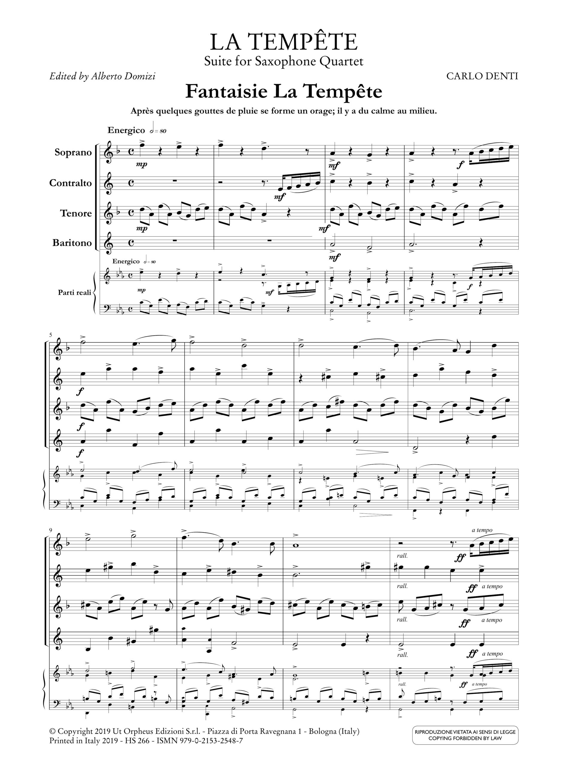 Denti, Carlo: La Tempête. Suite per Quartetto di Sassofoni - Image 2