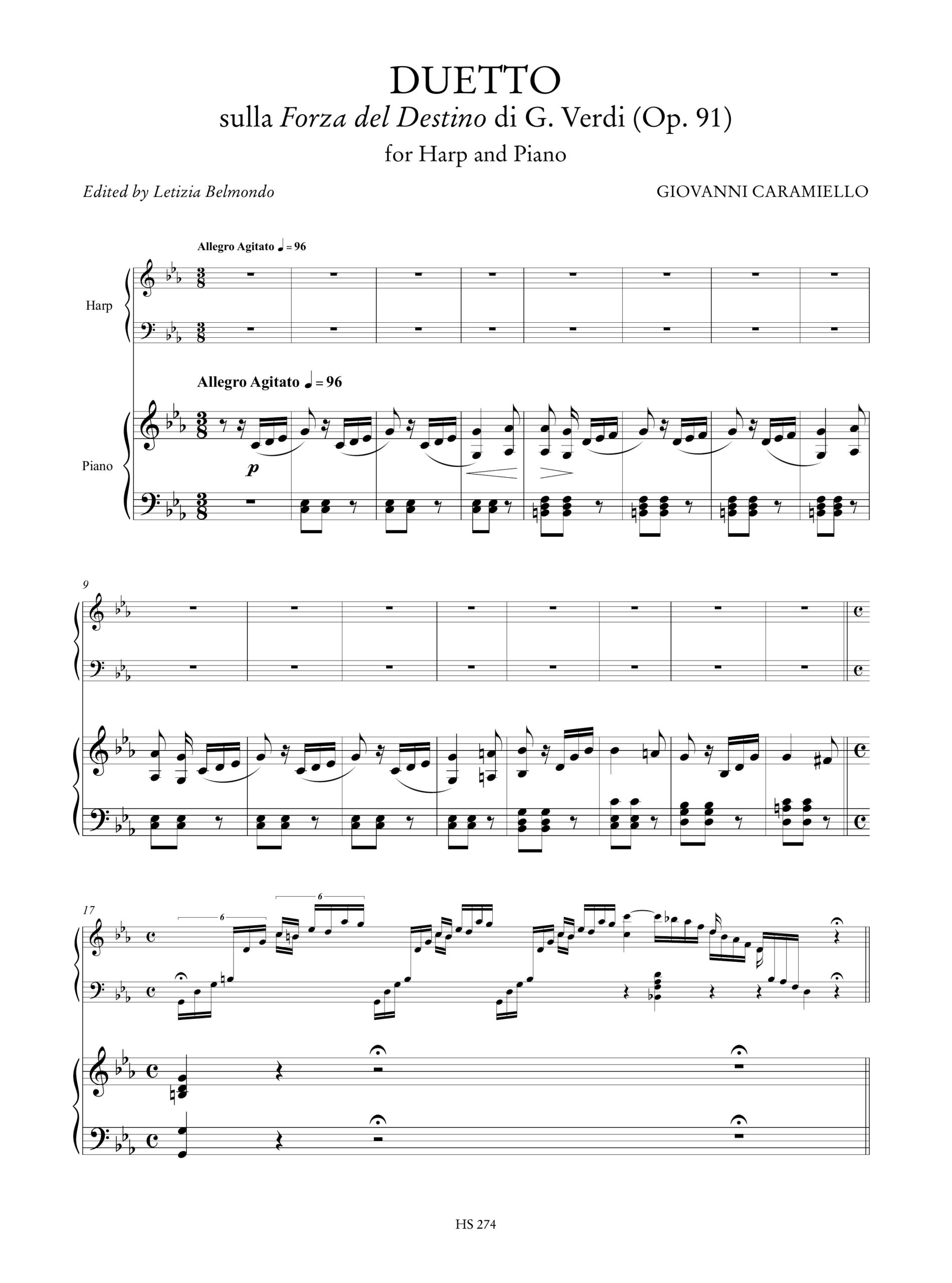 Caramiello, Giovanni: 2 Fantasie su temi di Verdi per Arpa e Pianoforte - Image 3