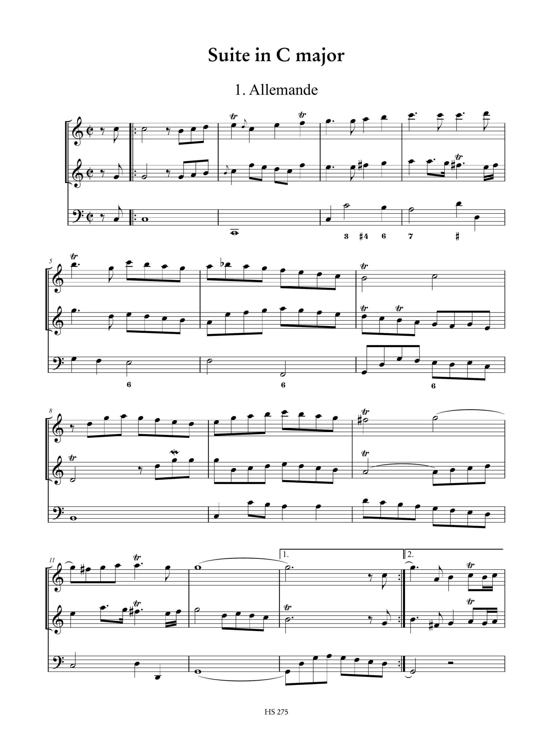 Visée, Robert De: 2 Suites da “Pieces de Théorbe et de Luth” (Paris 1716) per 2 Violini e Basso Continuo - Image 3