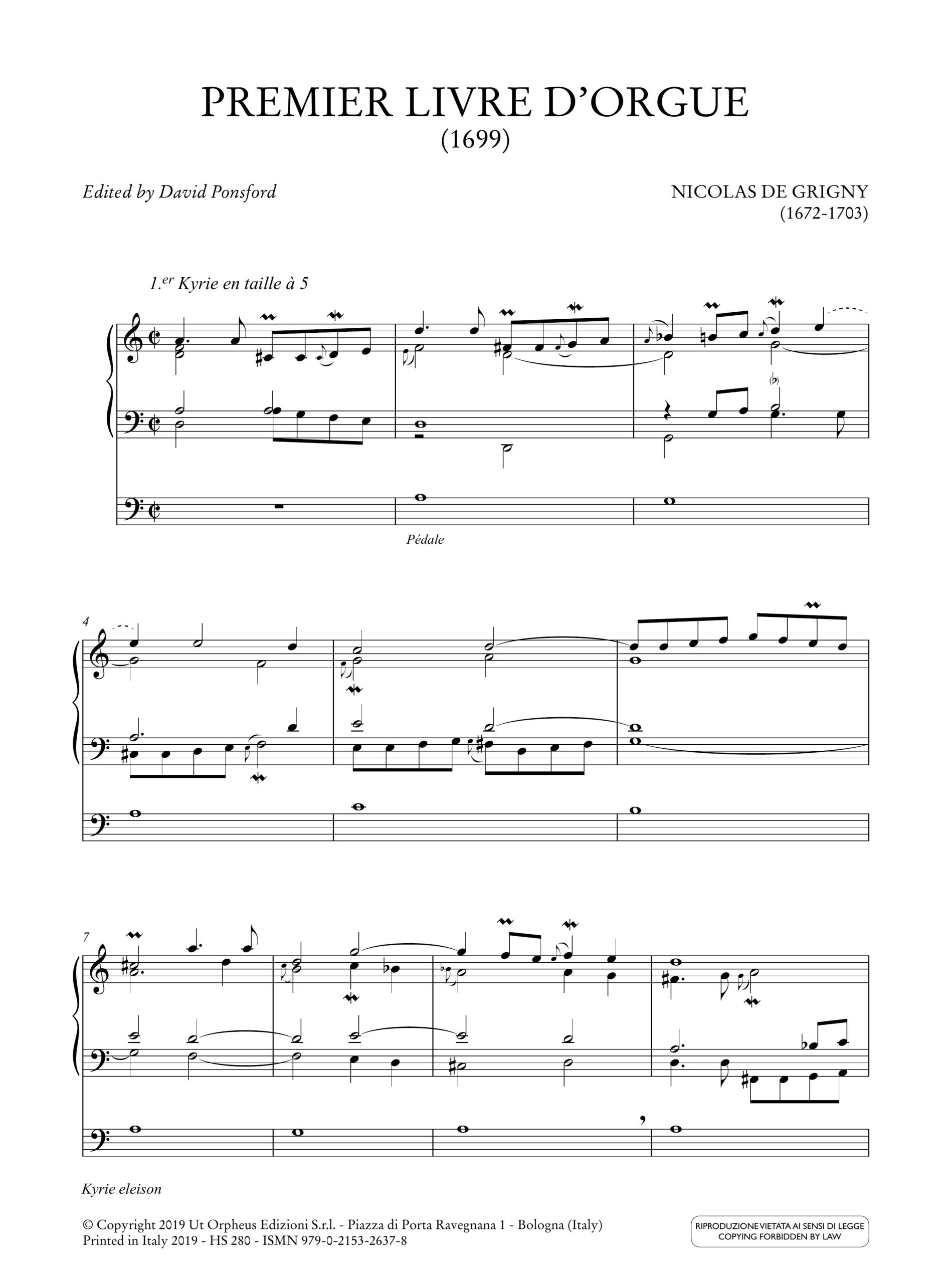 de Grigny, Nicolas: Premier Livre d’Orgue (1699) - Image 2