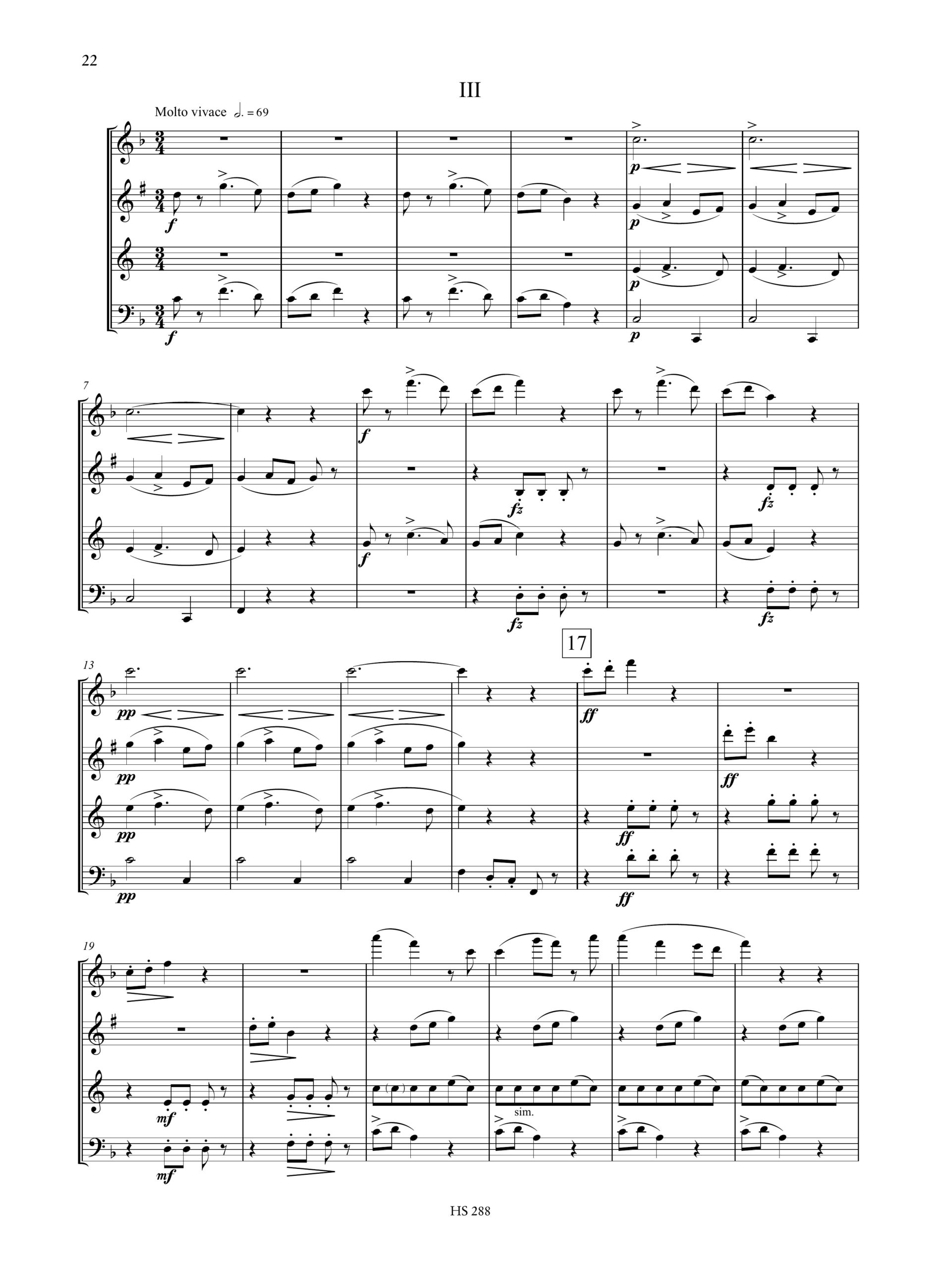 Dvořák, Antonín: Quartetto n. 12 op. 96 “Americano” per Flauto, Clarinetto, Corno e Fagotto - Image 4