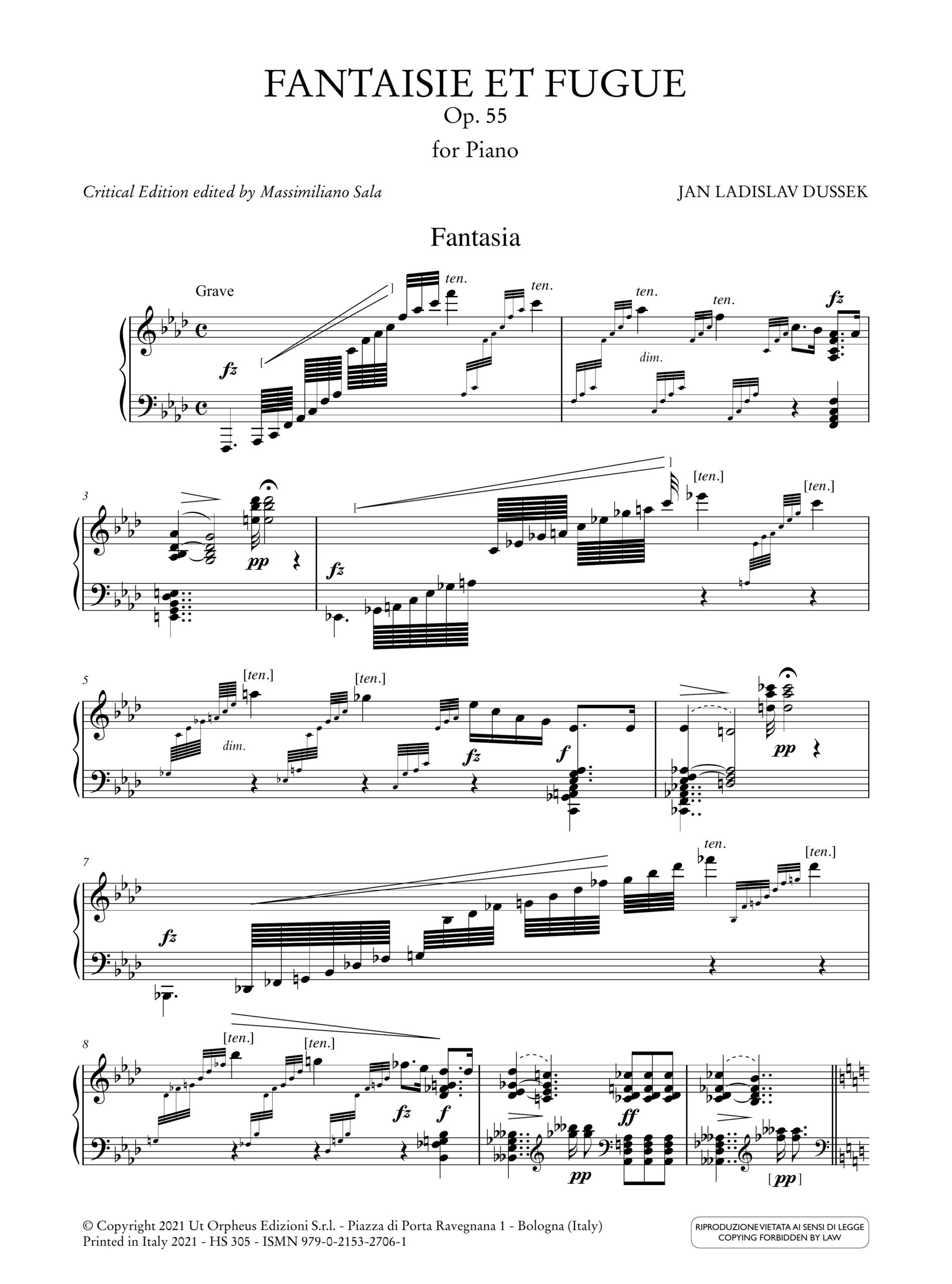 Dussek, Jan Ladislav: Fantaisie et Fugue op. 55 per Pianoforte - Image 2