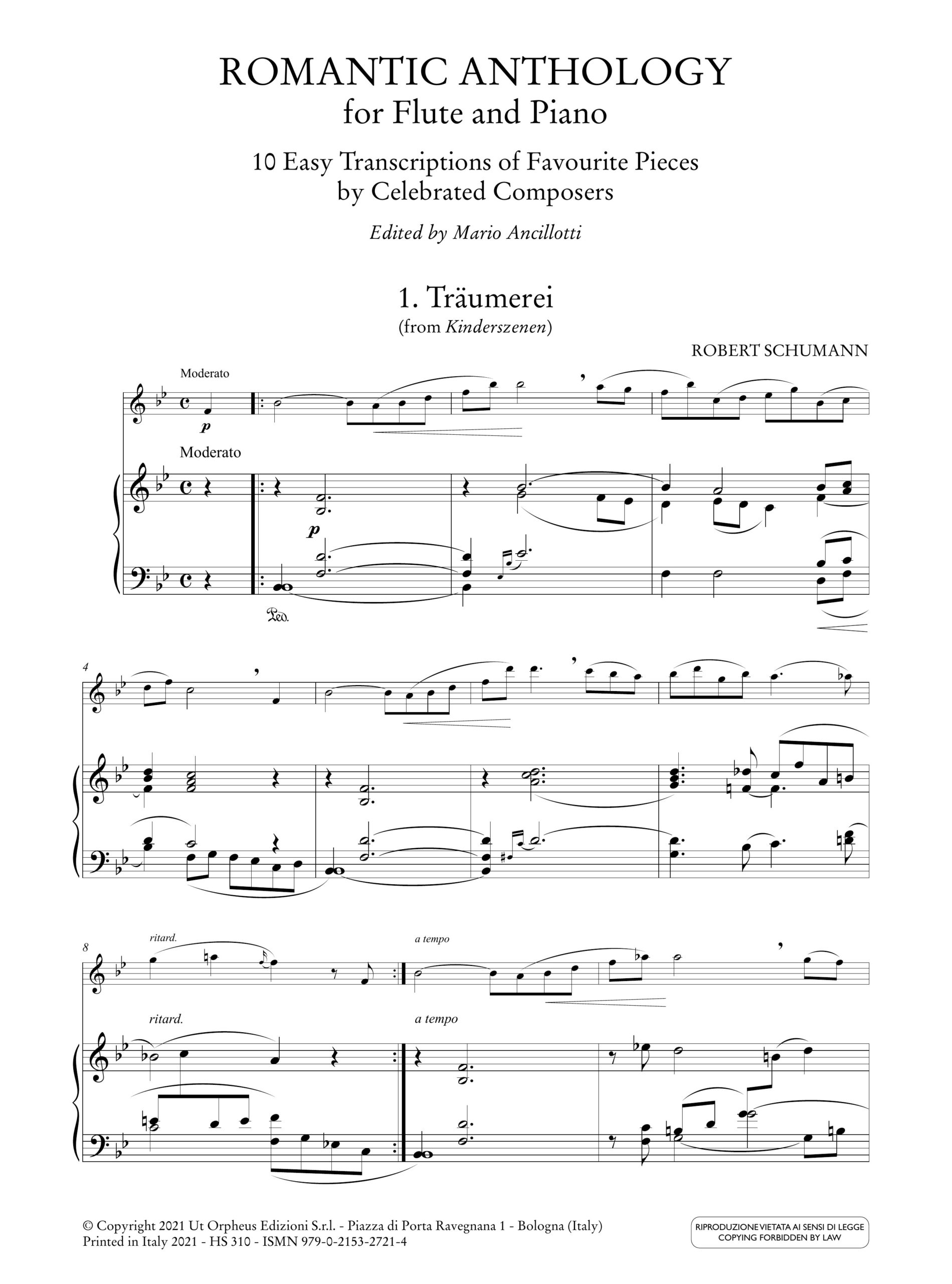 Antologia Romantica. 10 trascrizioni facili di pezzi favoriti di celebri compositori per Flauto e Pianoforte - Image 2