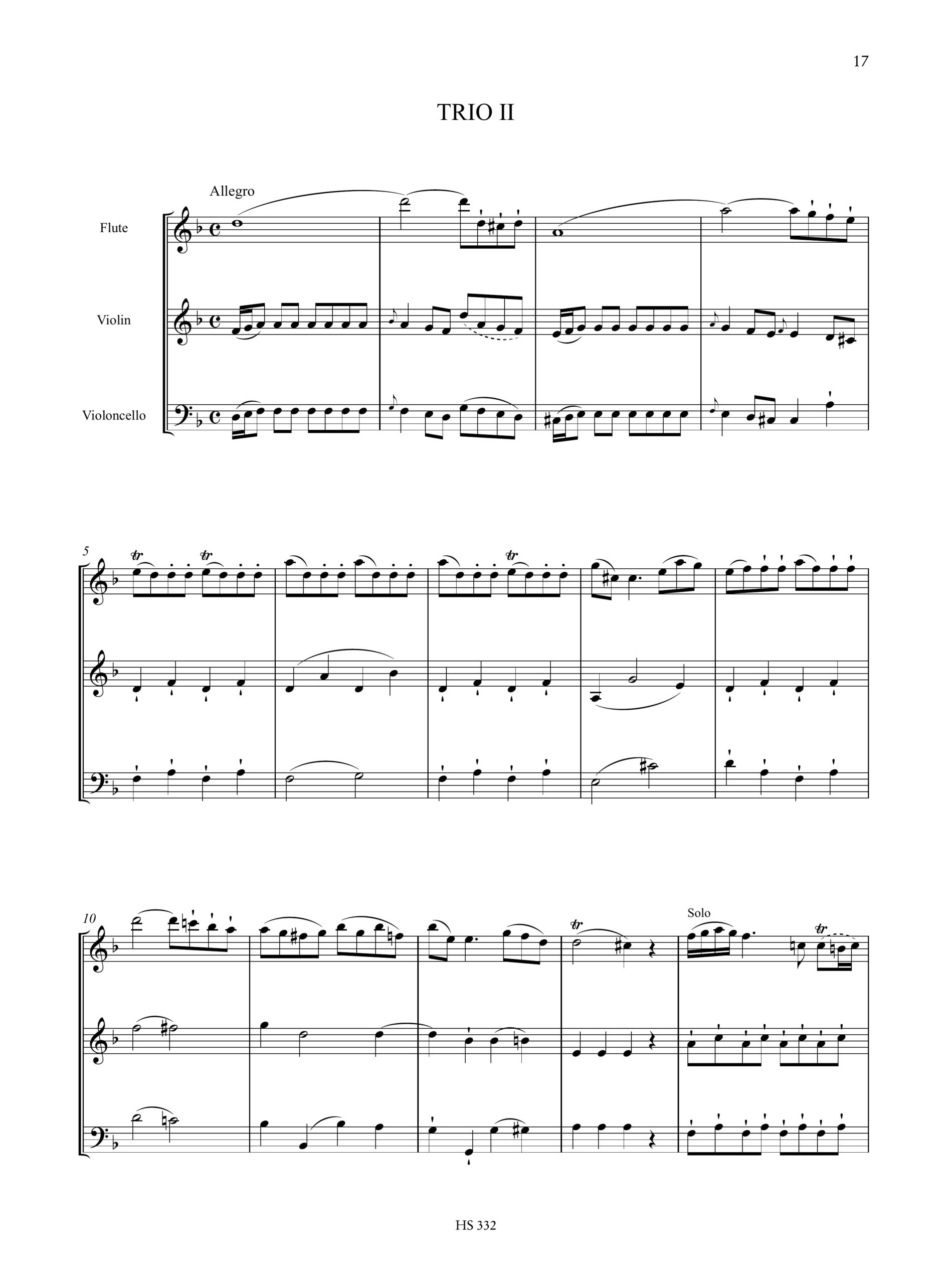 Cambini, Giuseppe Maria: 6 Trii per Flauto, Violino e Violoncello - Vol. 1: Trii 1-3 - Image 4