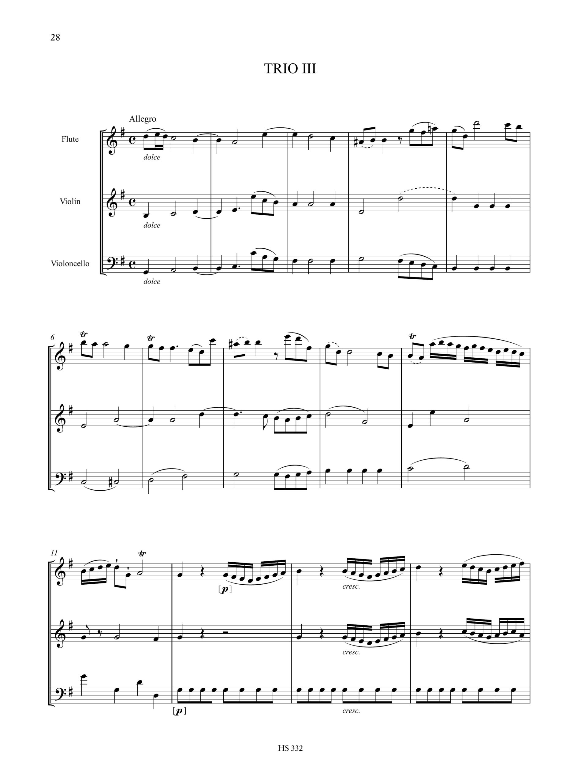 Cambini, Giuseppe Maria: 6 Trii per Flauto, Violino e Violoncello - Vol. 1: Trii 1-3 - Image 6