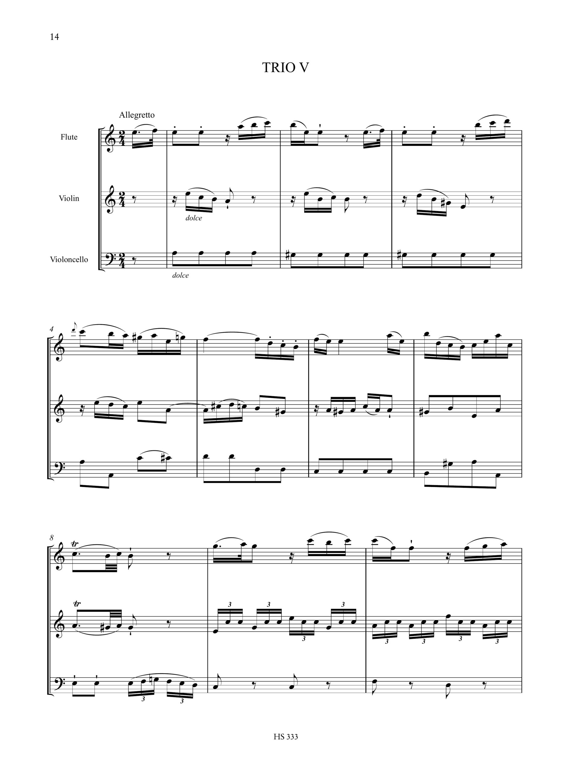 Cambini, Giuseppe Maria: 6 Trii per Flauto, Violino e Violoncello - Vol. 2: Trii 4-6 - Image 4